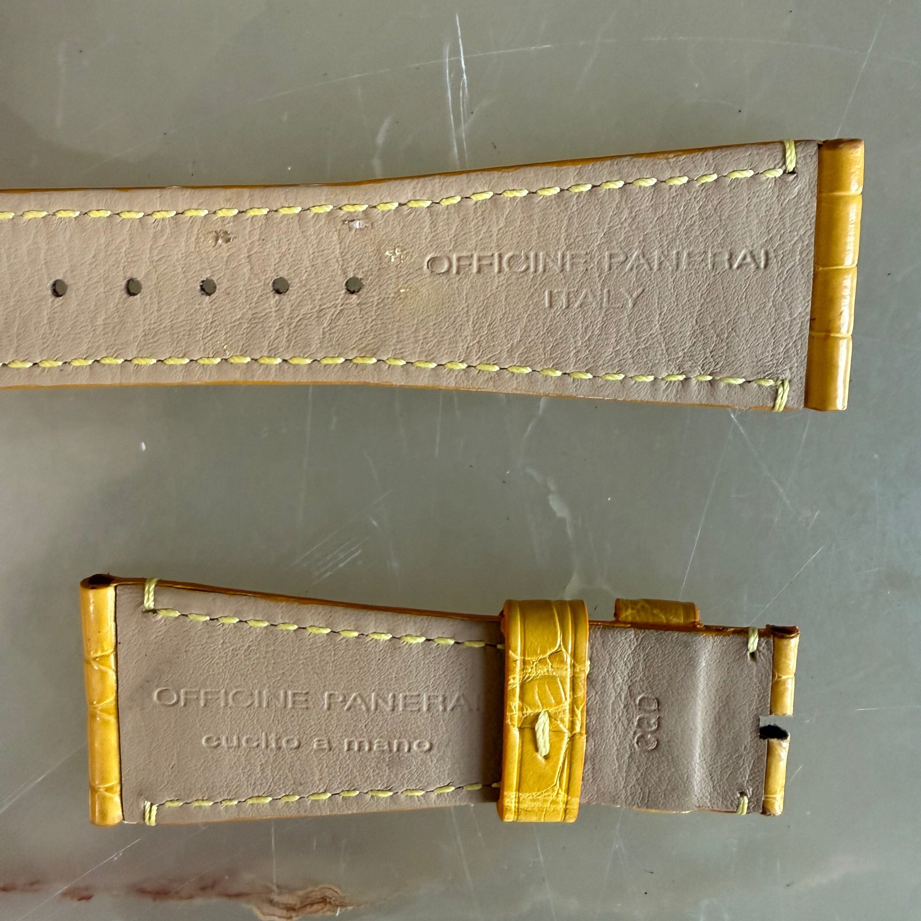 Authentic Panerai Yellow Alligator Watch Strap Band 26.80mm