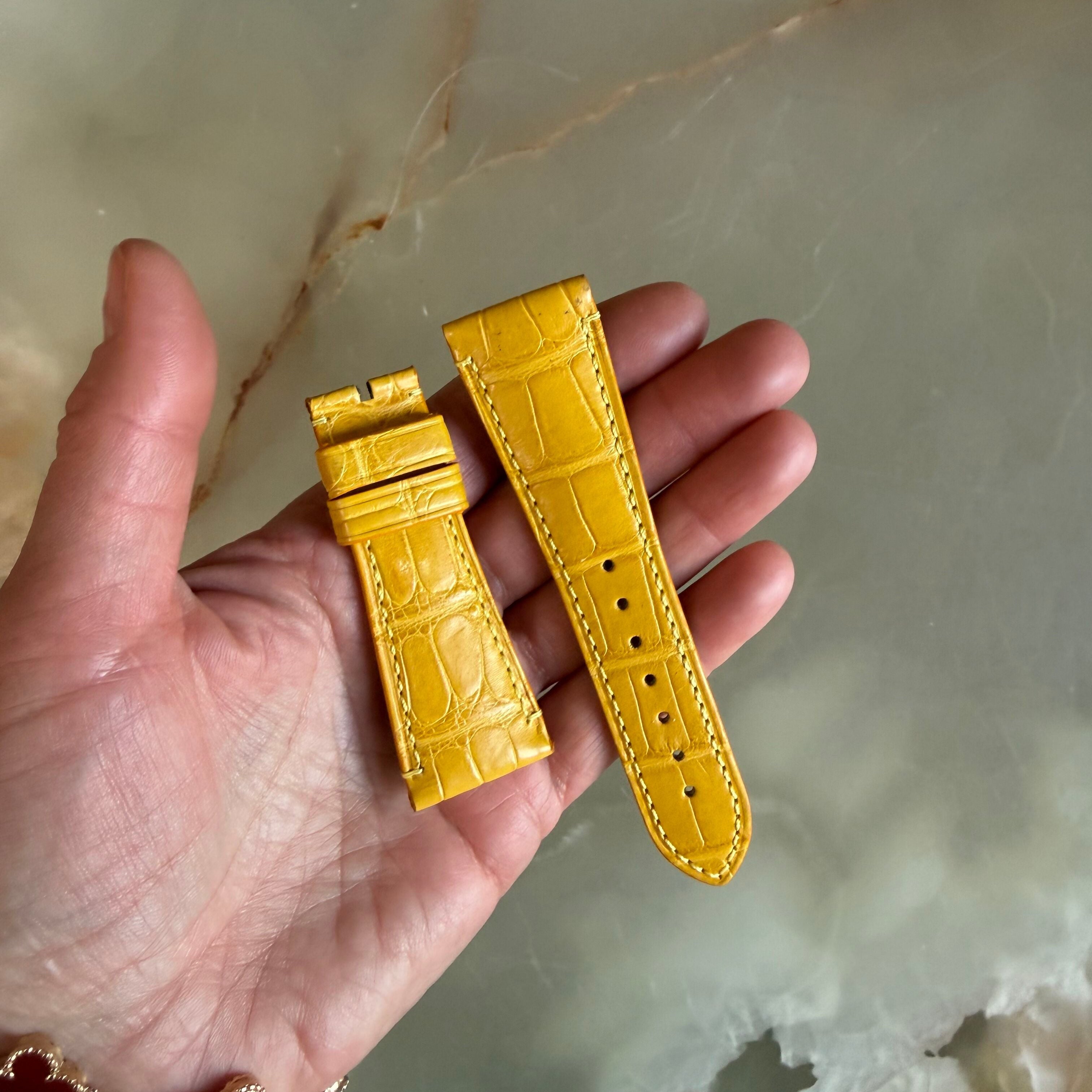 Authentic Panerai Yellow Alligator Watch Strap Band 26.80mm