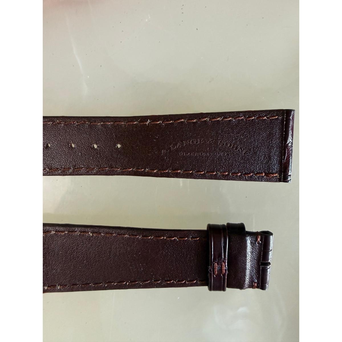 Authentic A.Lange & Sohne Brown Crocodile Watch Strap Band 20mm