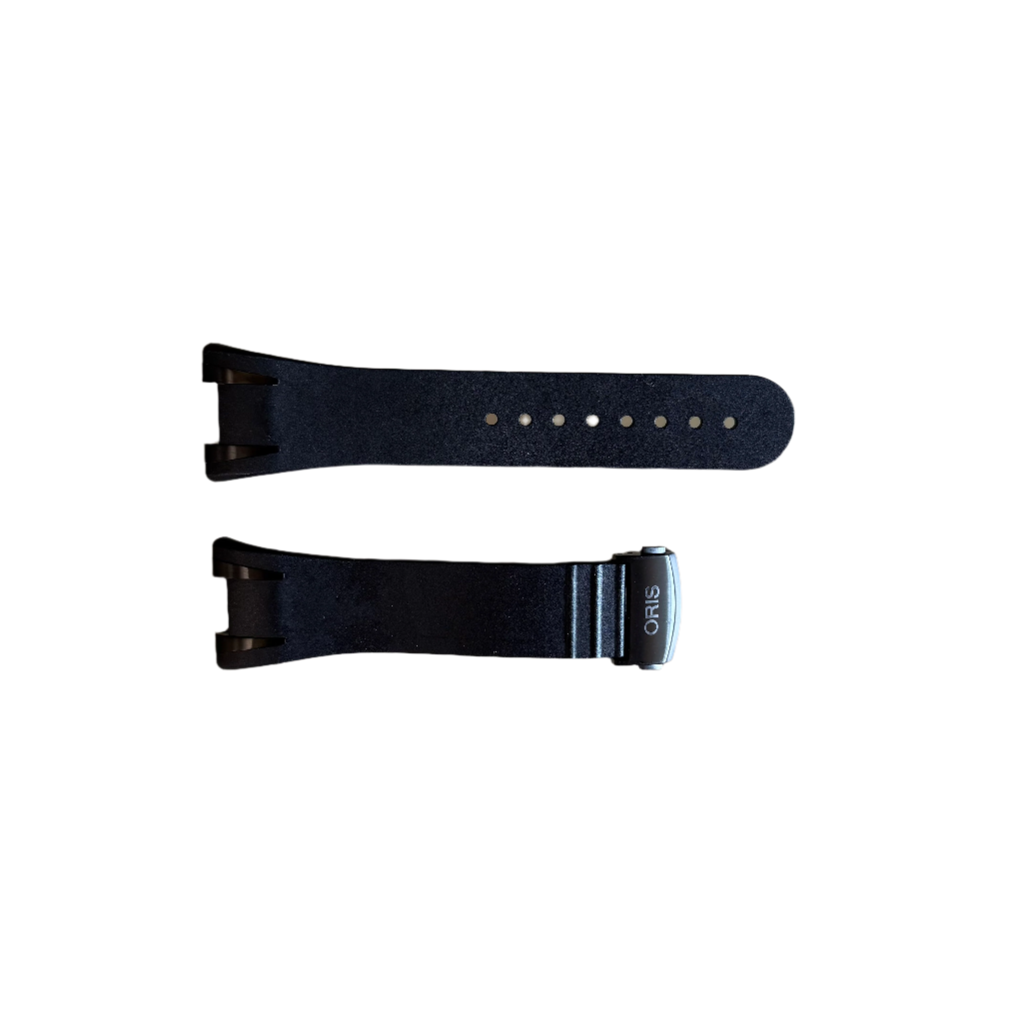 Authentic Oris Black Rubber Watch Strap Band 28mm w Deployant Buckle 42802