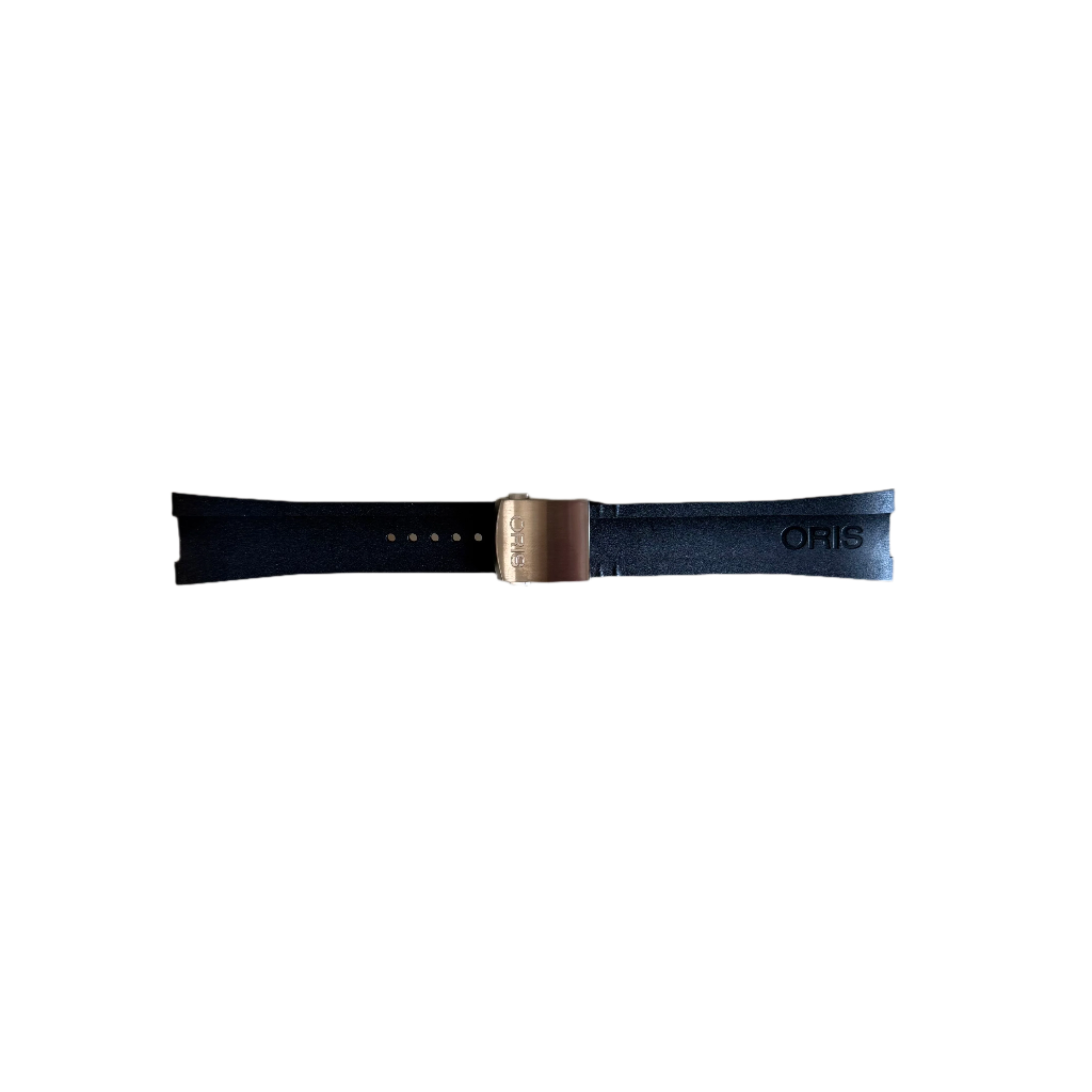 Authentic Oris Black Rubber Watch Strap Band 25mm w Deployant Buckle 0742506