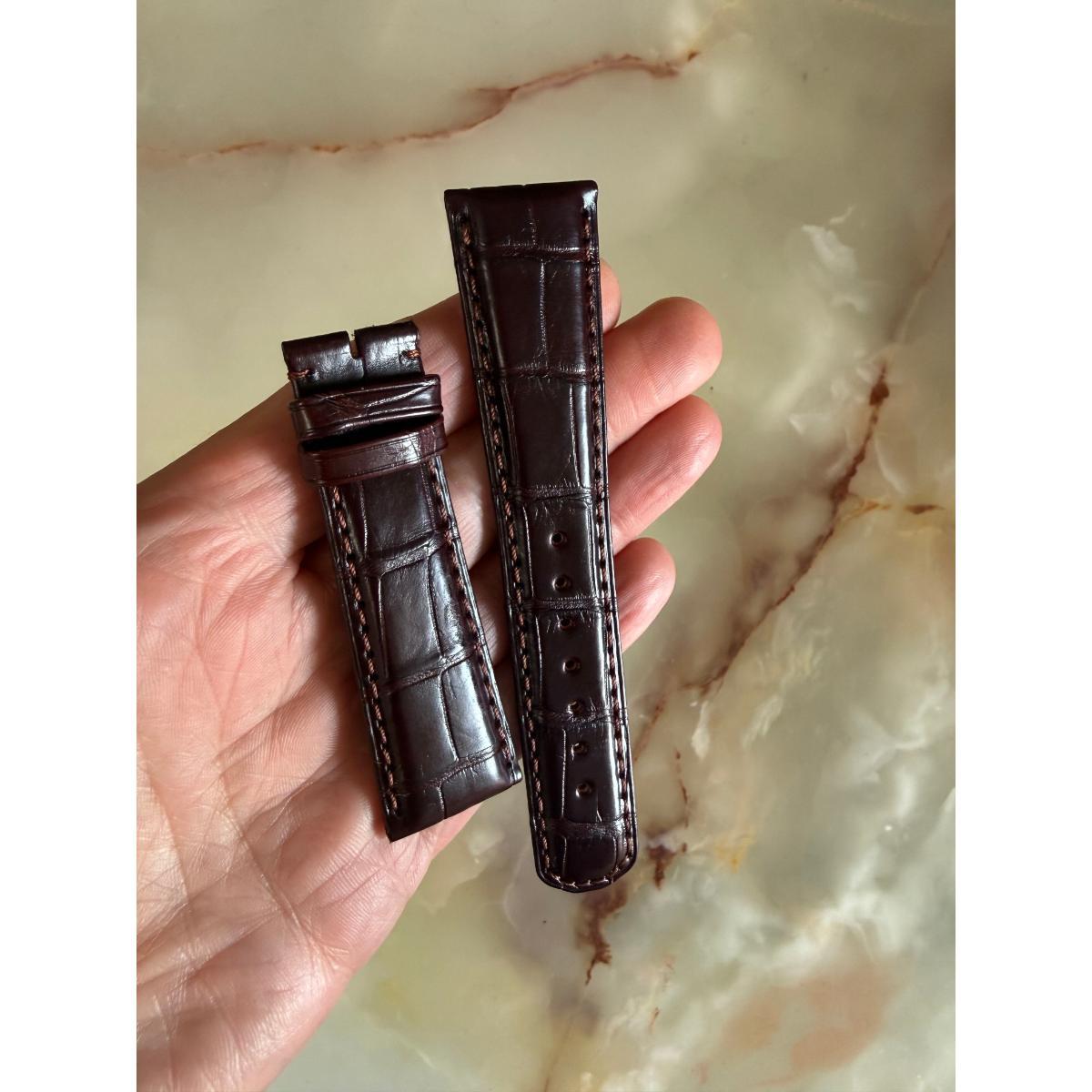 Authentic A. Lange & Sohne Brown Crocodile Watch Strap Band 22mm