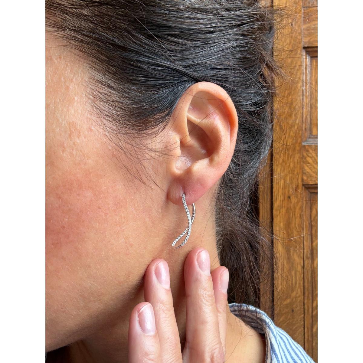Mattioli White Gold Inside Out Diamond Hoop Earrings