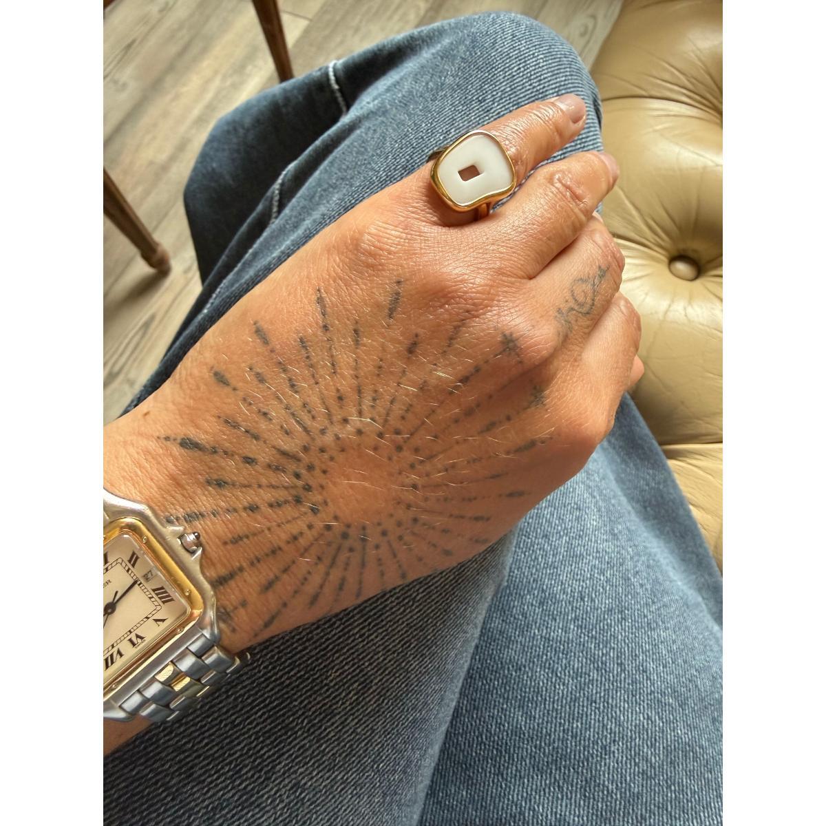 Mattioli Puzzle Small Yellow Gold Ceramic Interchangeable Ring