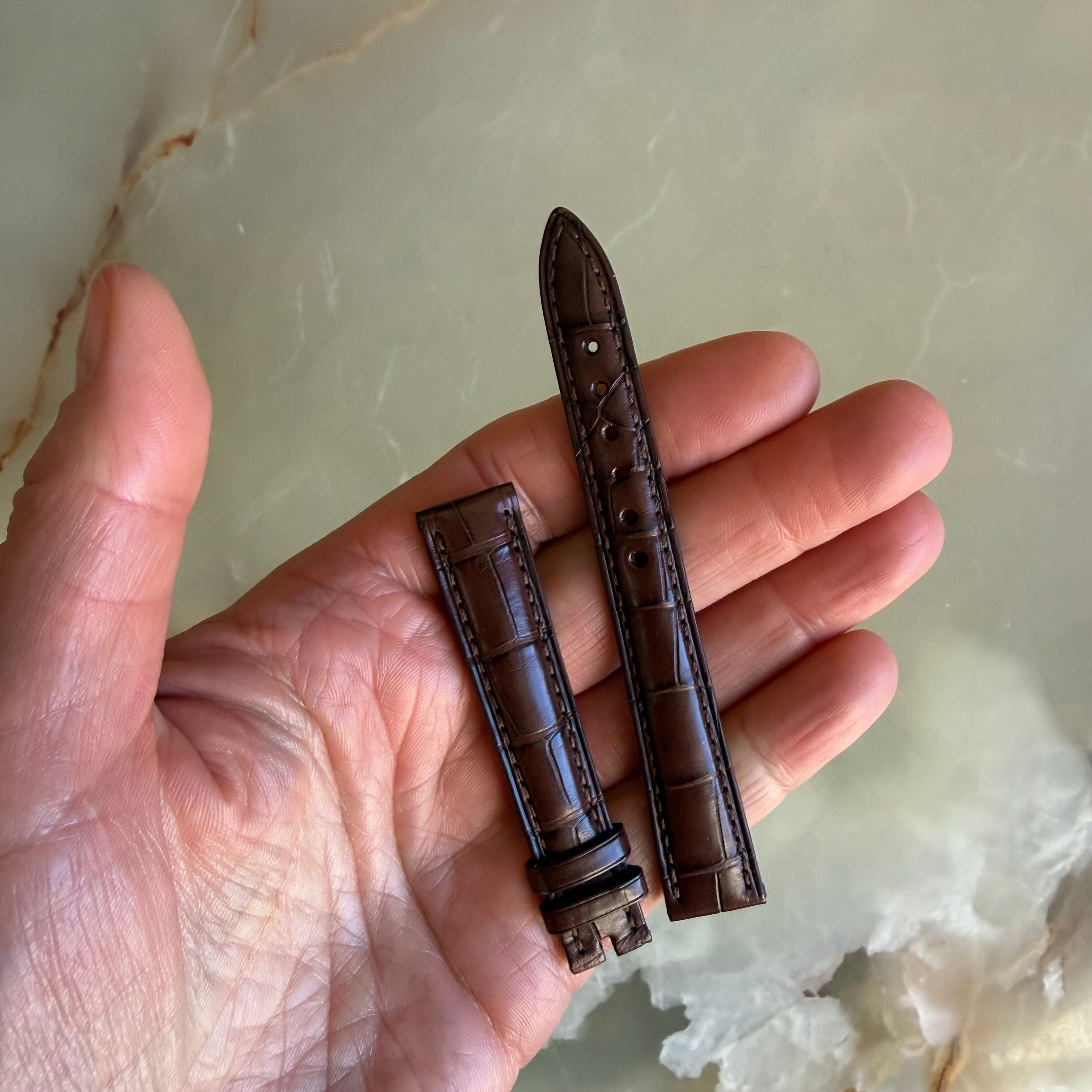 Authentic Blancpain Brown Crocodile Watch Band Strap 14.5mm