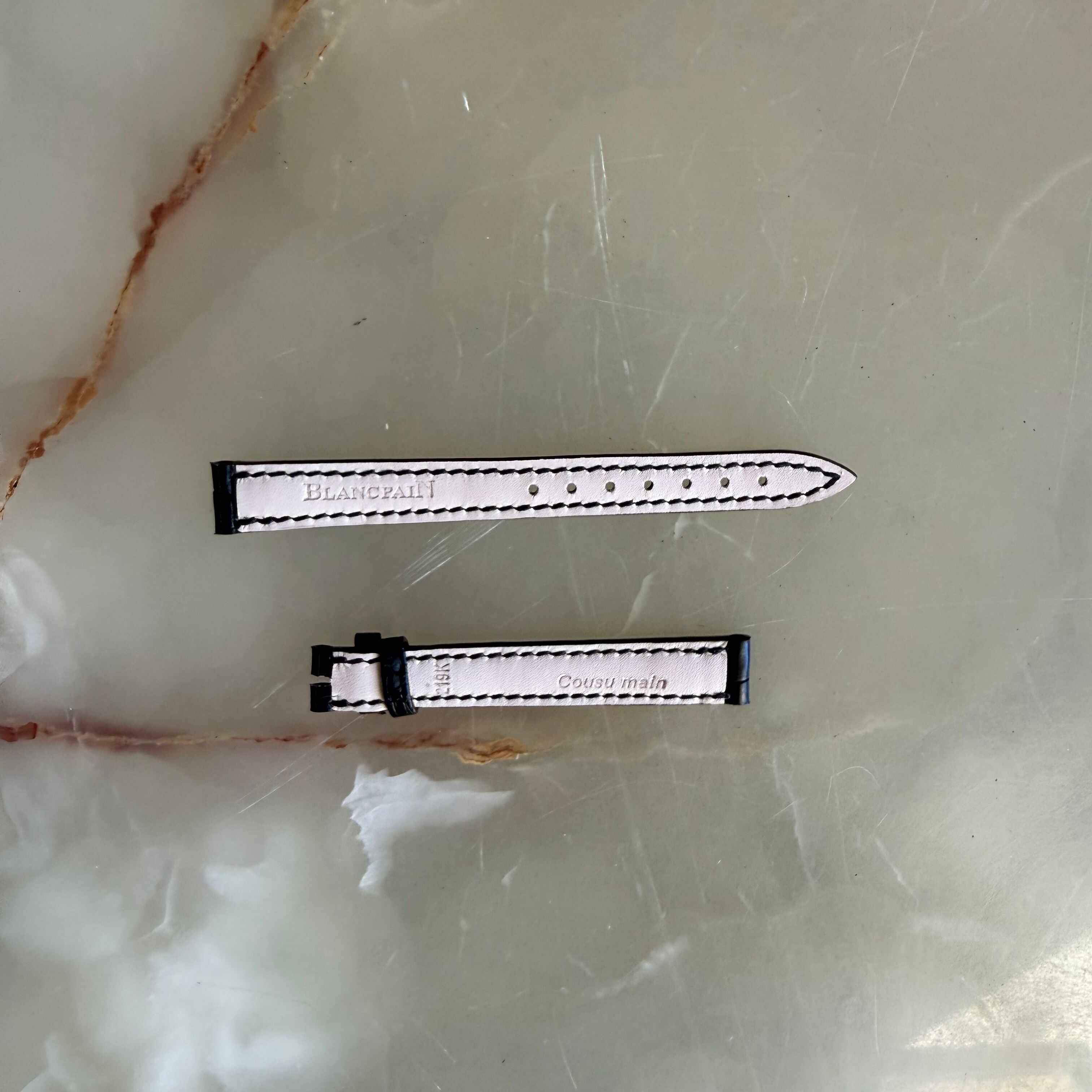 Authentic Blancpain Black Alligator Watch Band Strap 11.5mm