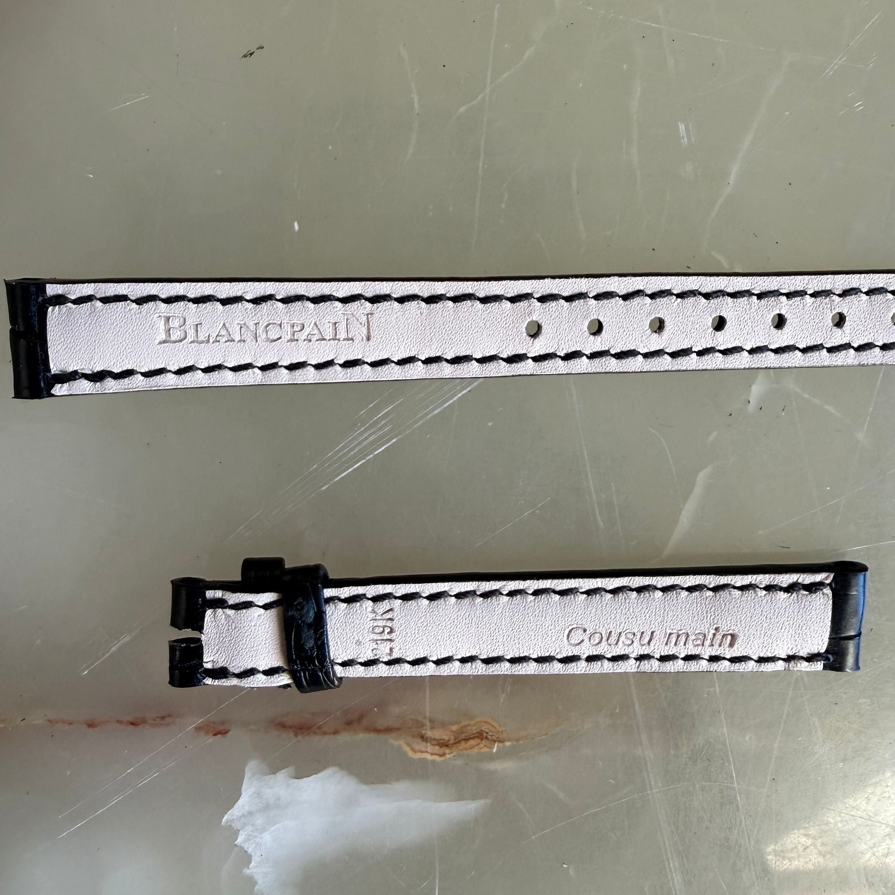 Authentic Blancpain Black Alligator Watch Band Strap 11.5mm