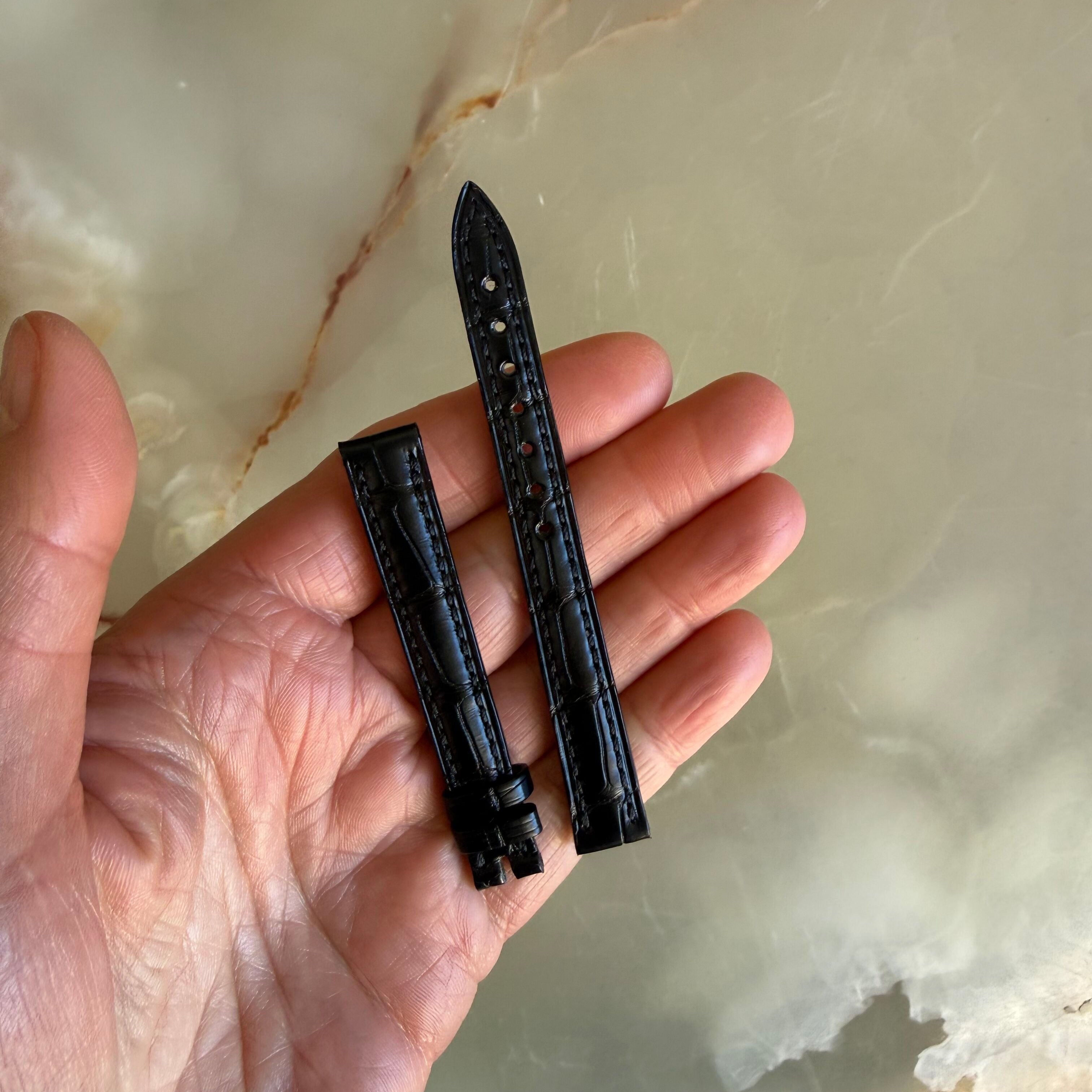 Authentic Blancpain Black Alligator Watch Band Strap 11.5mm