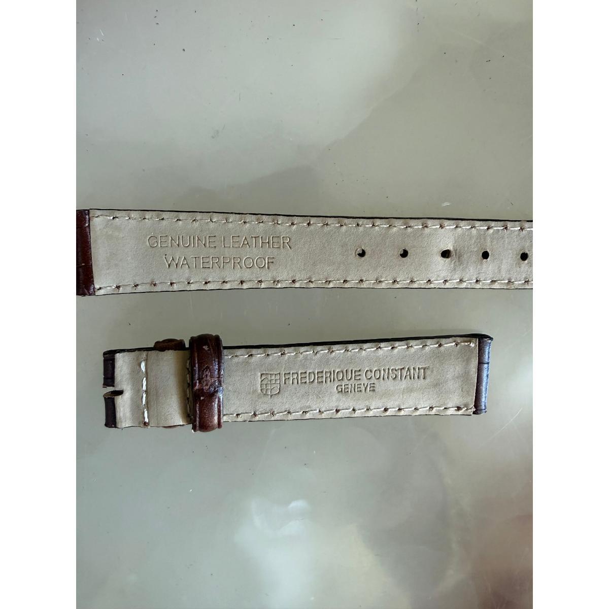 Authentic Frederique Constant Brown Genuine Leather Watch Strap Band 16mm