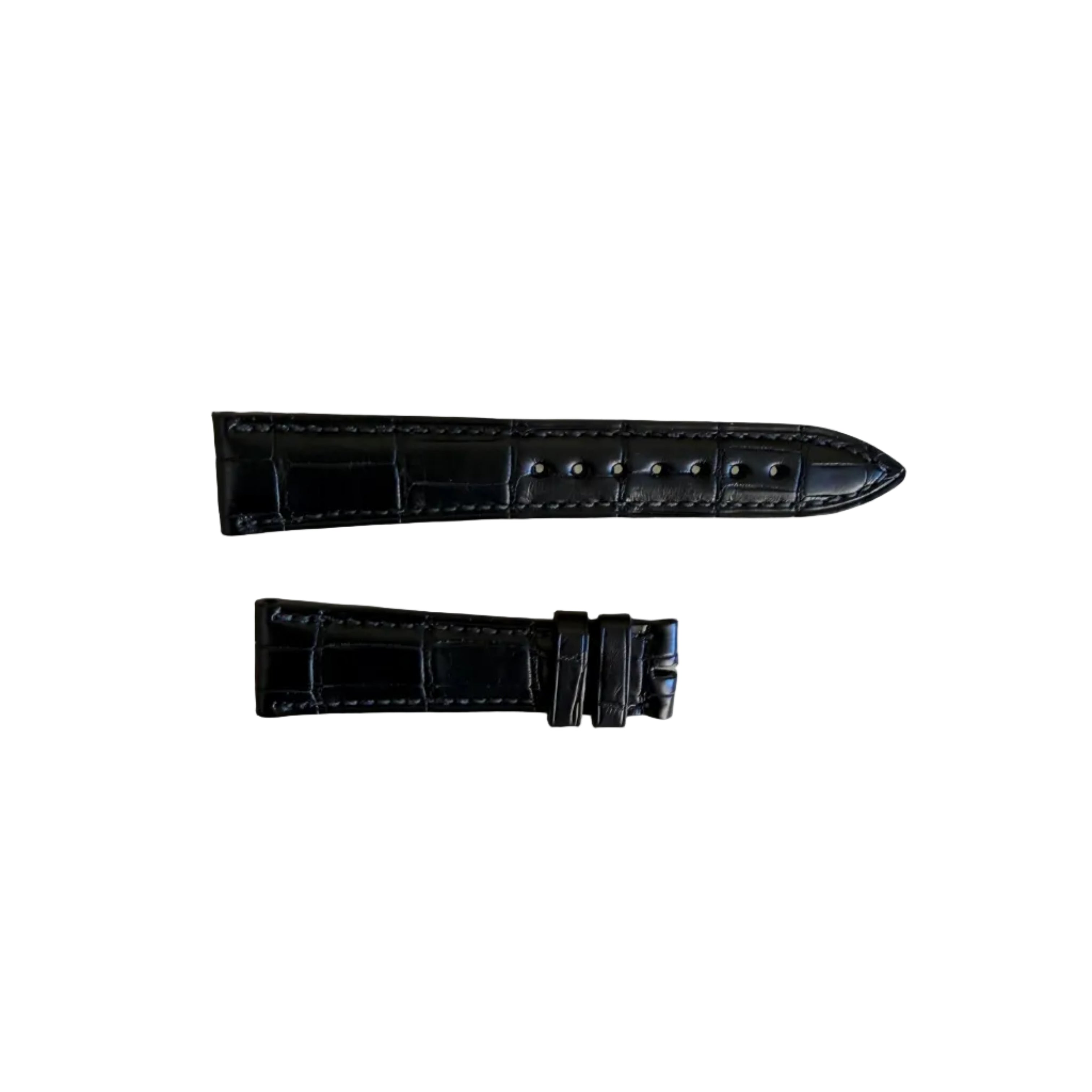 Authentic Blancpain Black Alligator Rubber Watch Band Strap 18.5mm