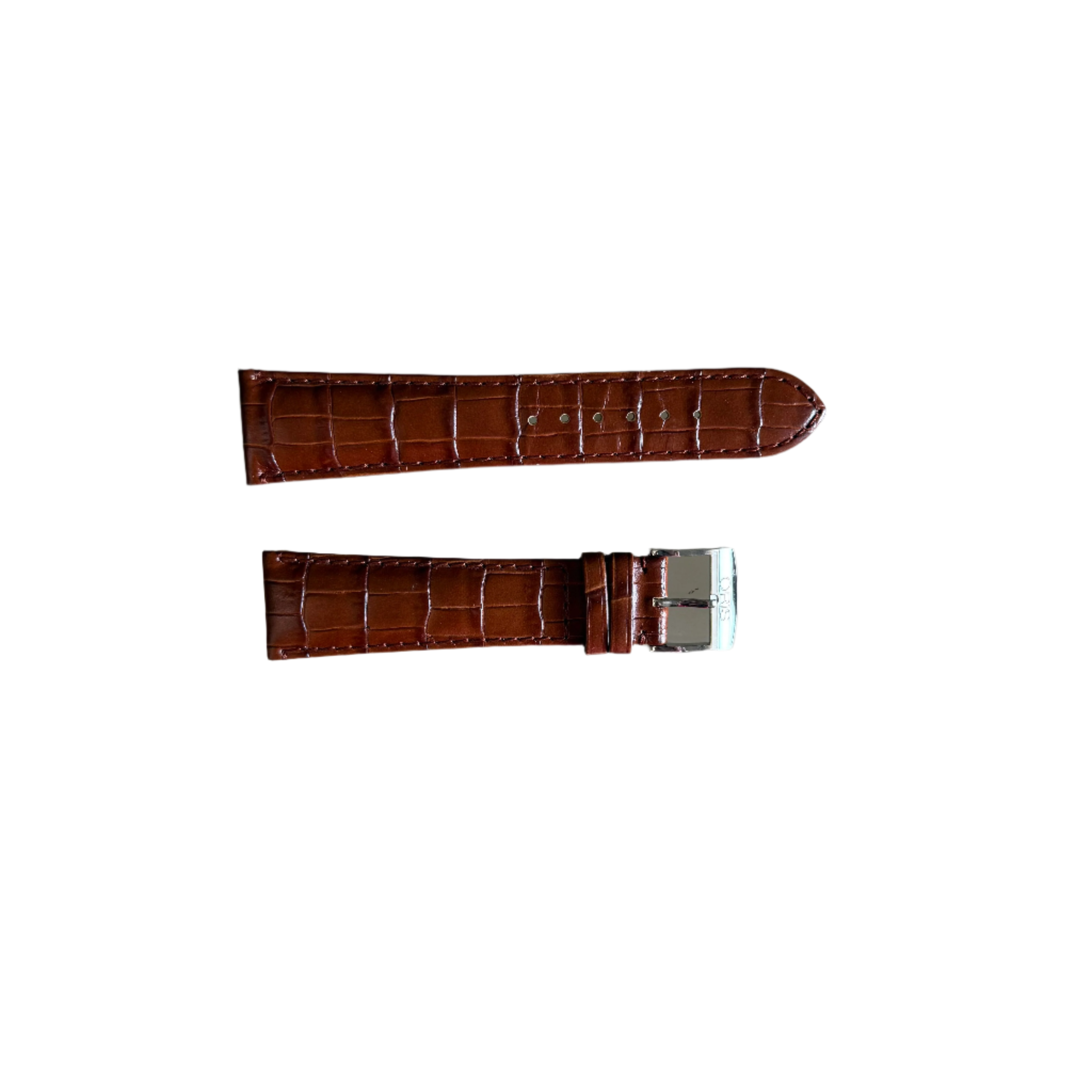 Authentic Oris Brown Leather Watch Strap Band 22mm w Buckle 52247
