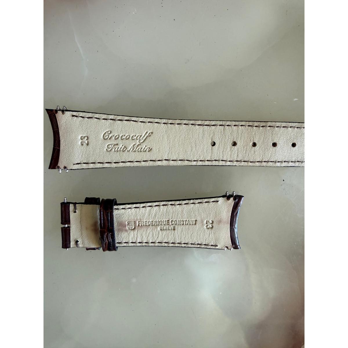 Authentic Frederique Constant Brown Crocodile Calf Leather Watch Strap Band 23mm