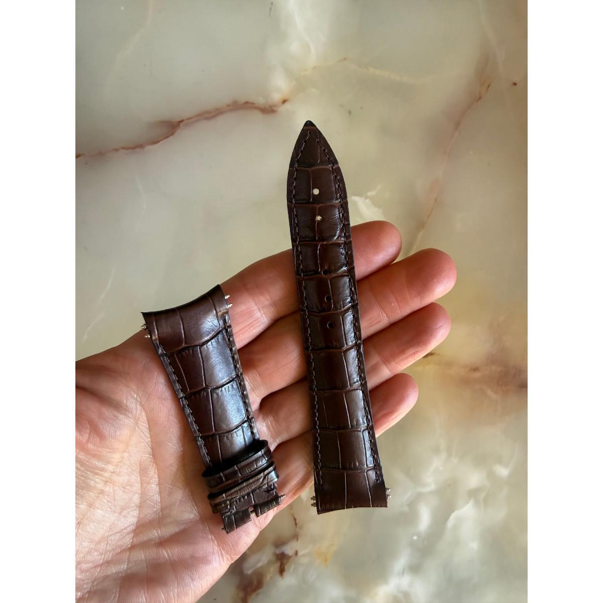 Authentic Frederique Constant Brown Crocodile Calf Leather Watch Strap Band 23mm