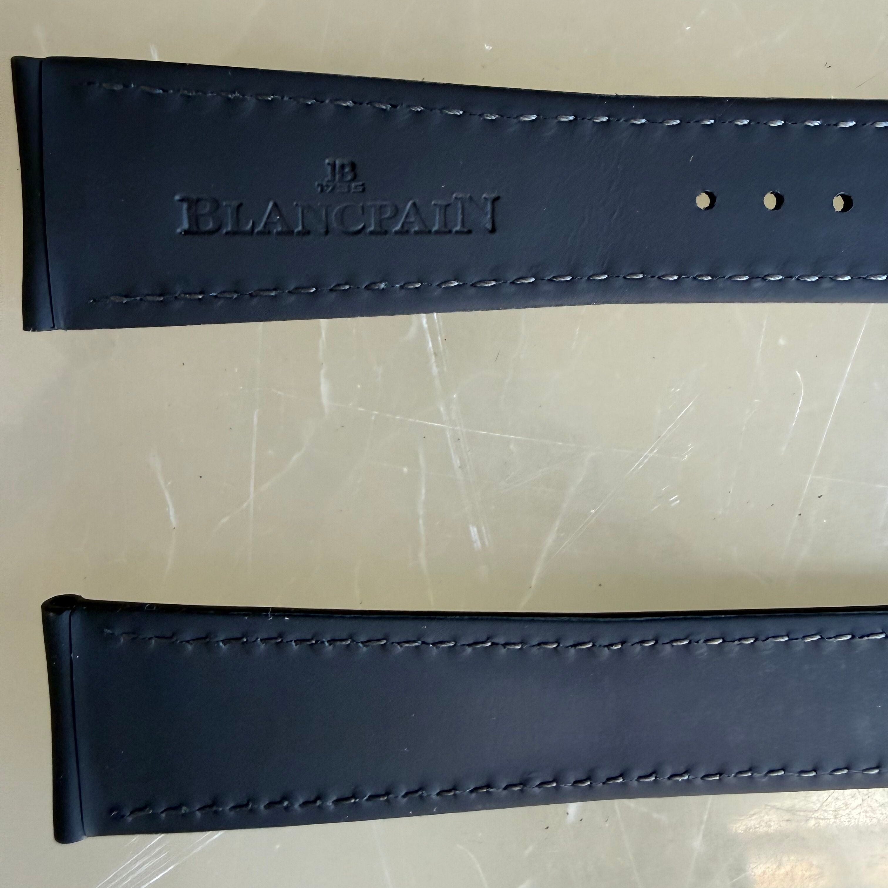 Authentic Blancpain Black Rubber Grey Stitching Watch Band Strap 20mm