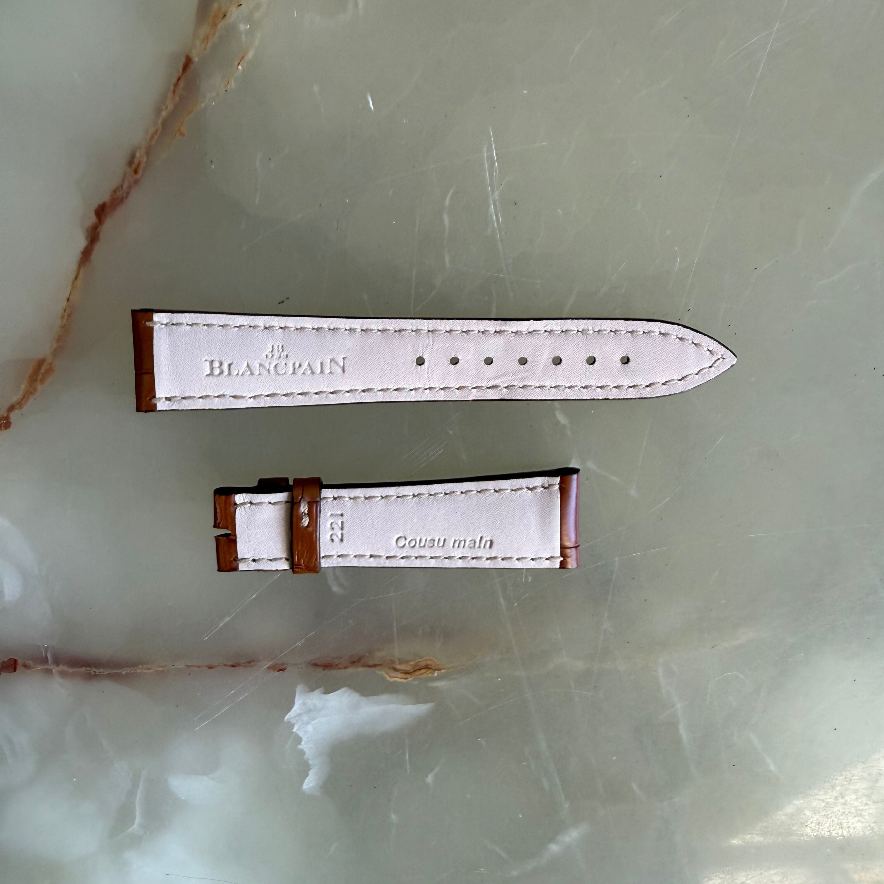Authentic Blancpain Brown Alligator Watch Band Strap 18mm