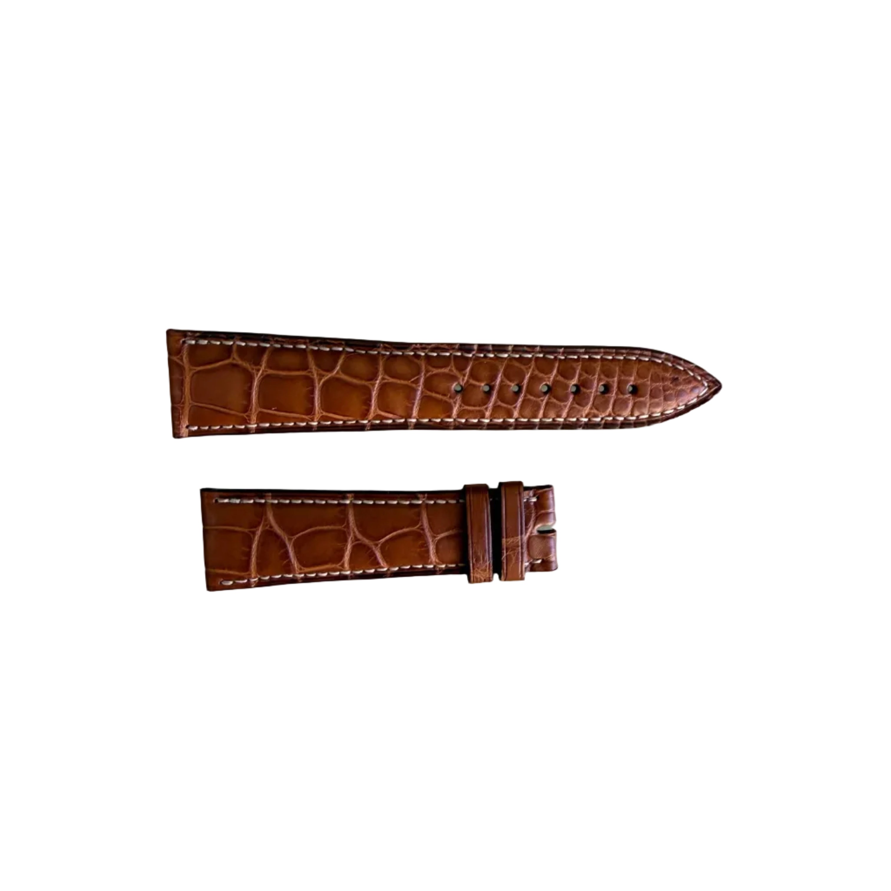 Authentic Blancpain Brown Alligator Rubber Watch Band Strap 22.5mm