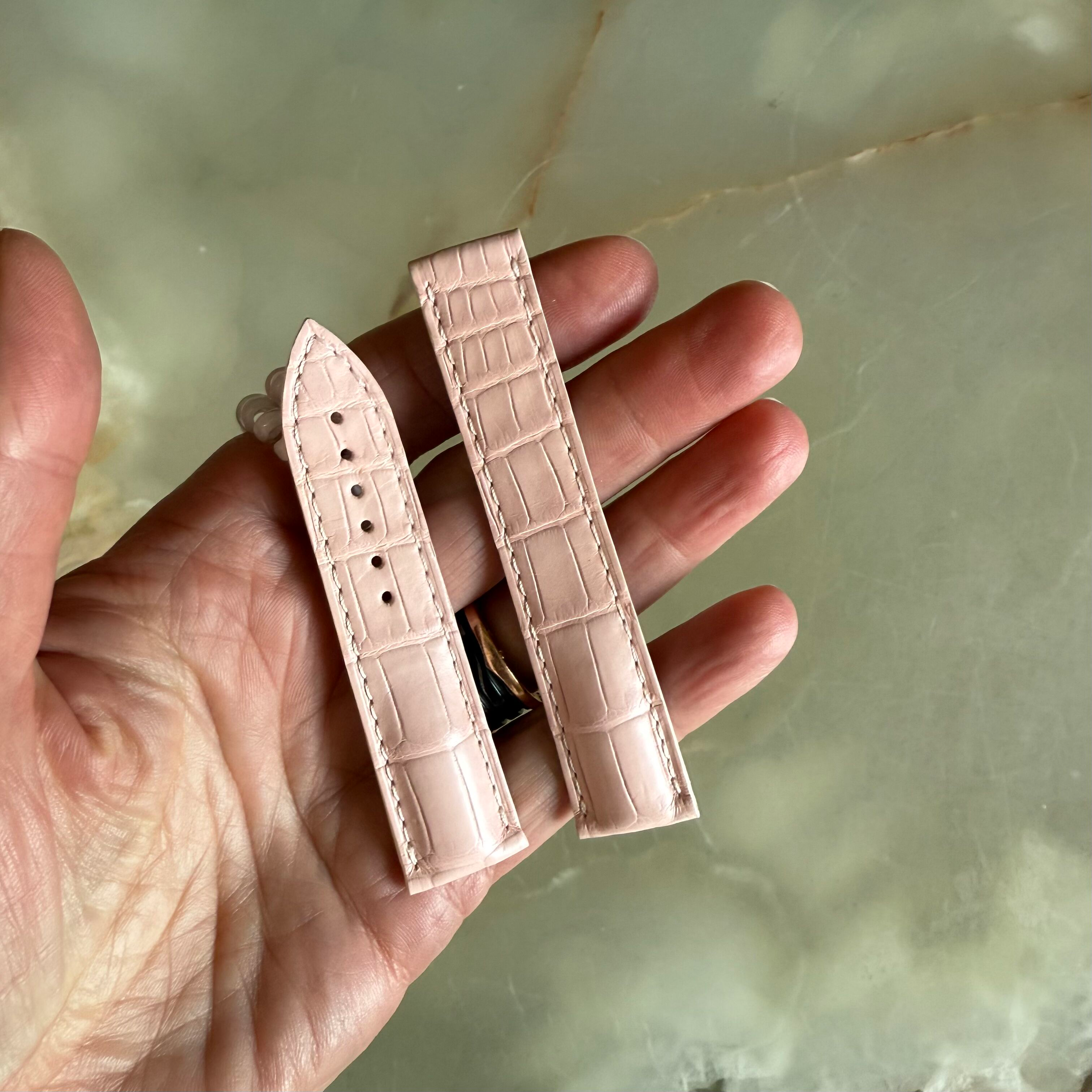 Authentic Omega Pink Crocodile Watch Strap Band 18mm 98000161