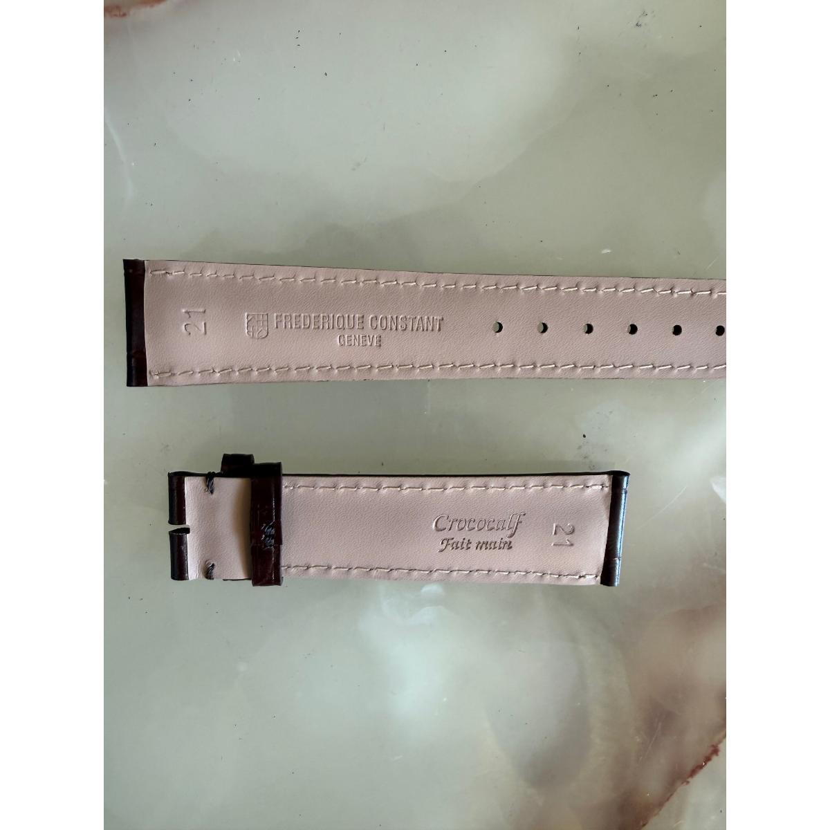 Authentic Frederique Constant Brown Crocodile Calfskin Watch Strap Band 21mm
