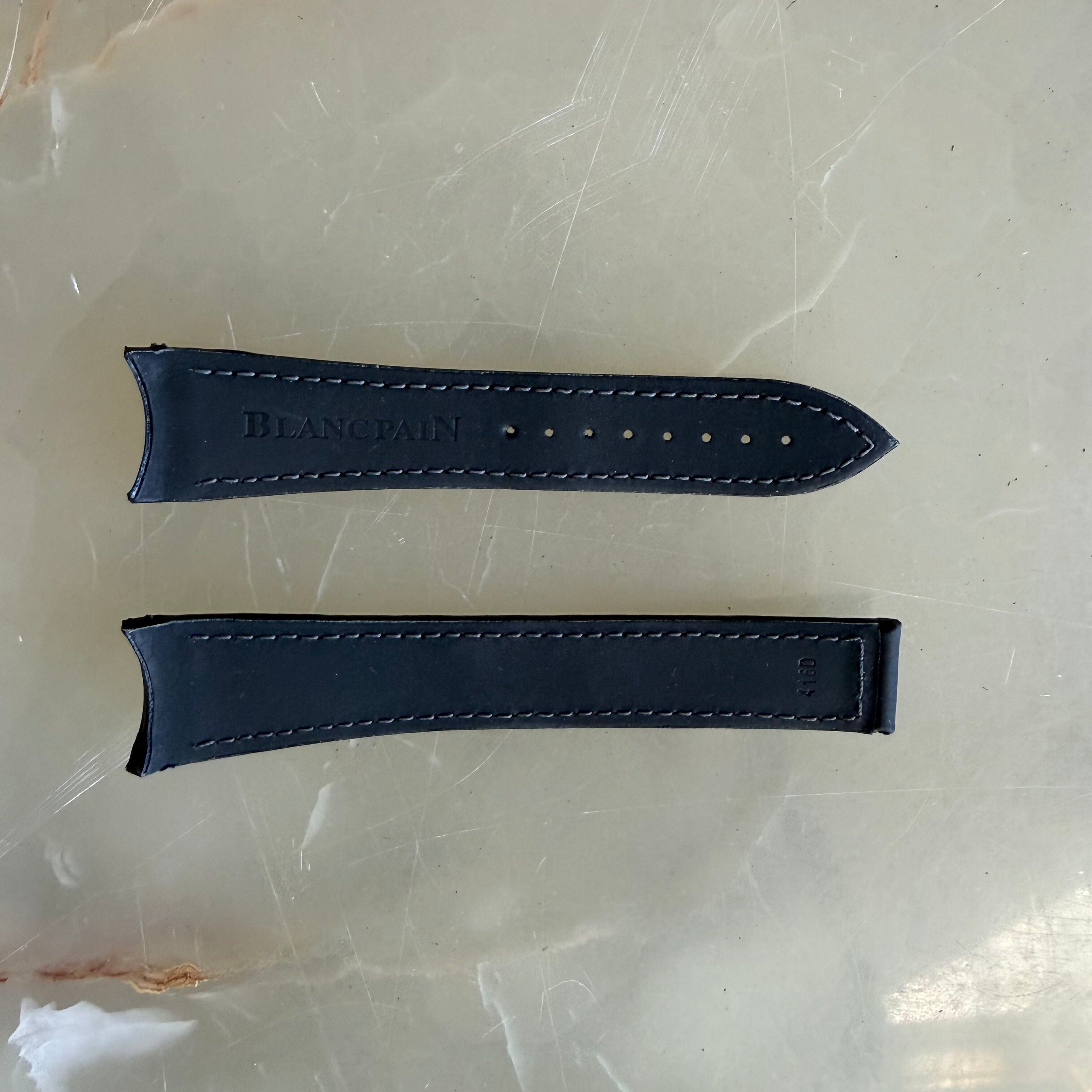 Authentic Blancpain Black Rubber Grey Stitching Watch Band Strap 20.5mm