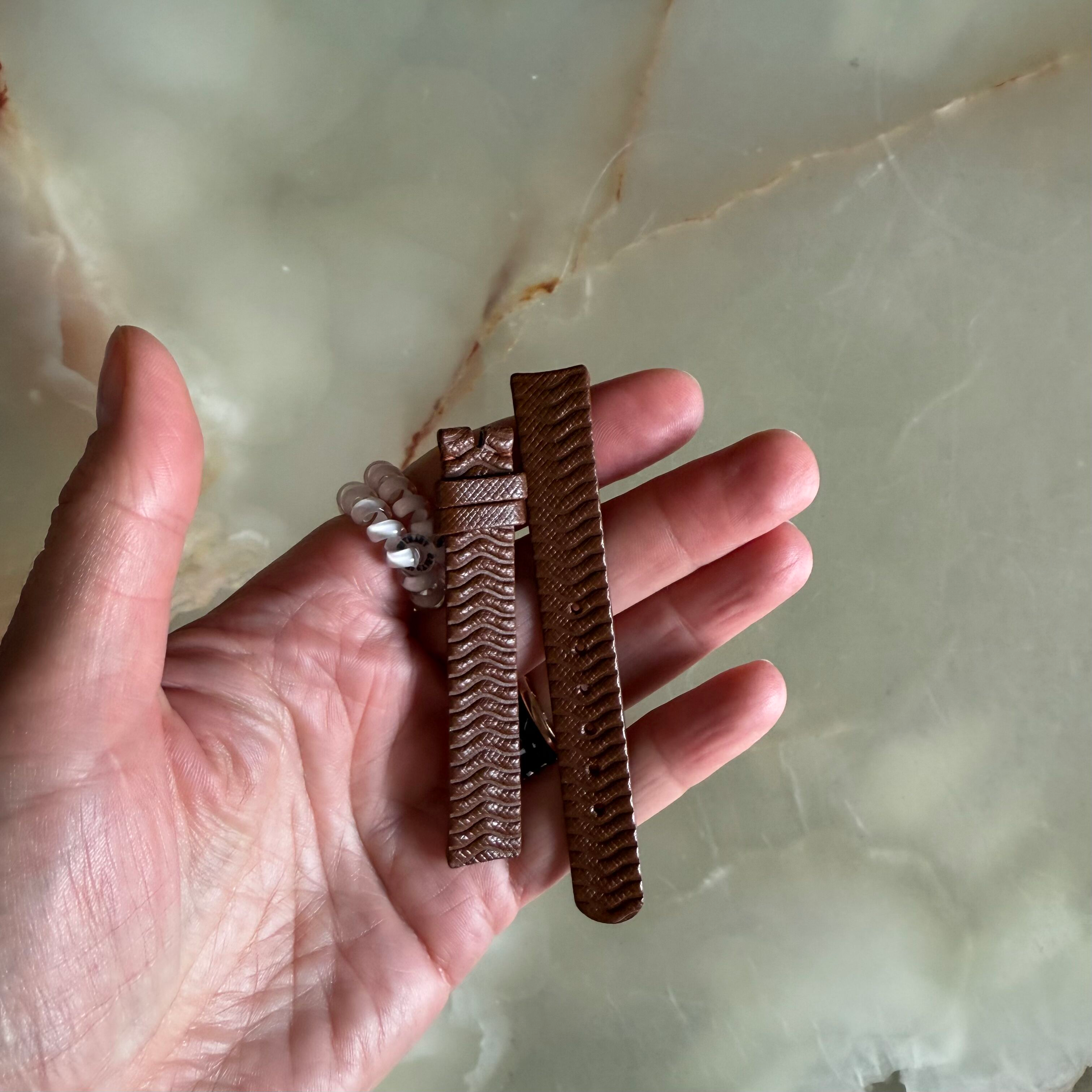 Authentic Ebel Wave Brown Leather Watch Strap Band 13mm 3011