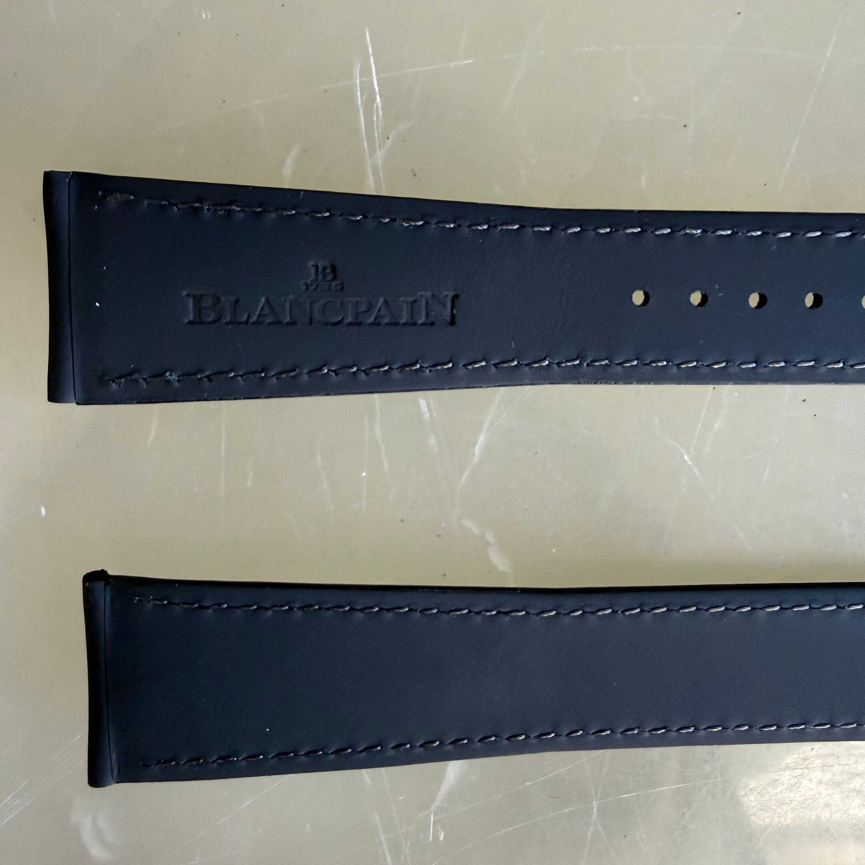 Authentic Blancpain Black Rubber Grey Stitching Watch Band Strap 20mm