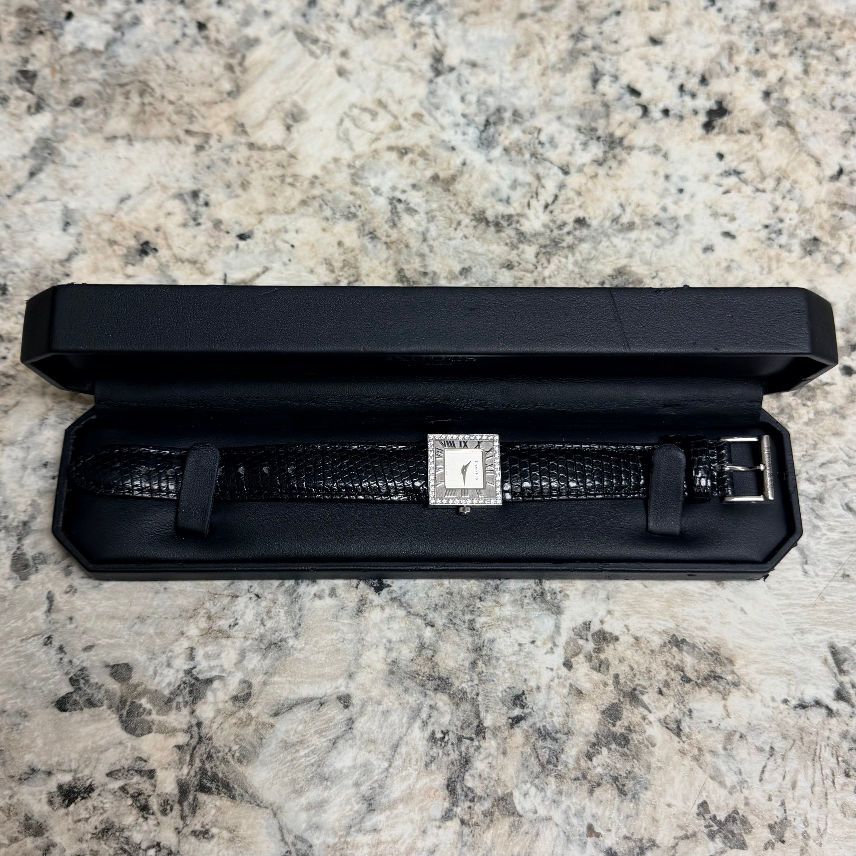 Tiffany & Co Atlas 18k Gold Diamond Cocktail Watch