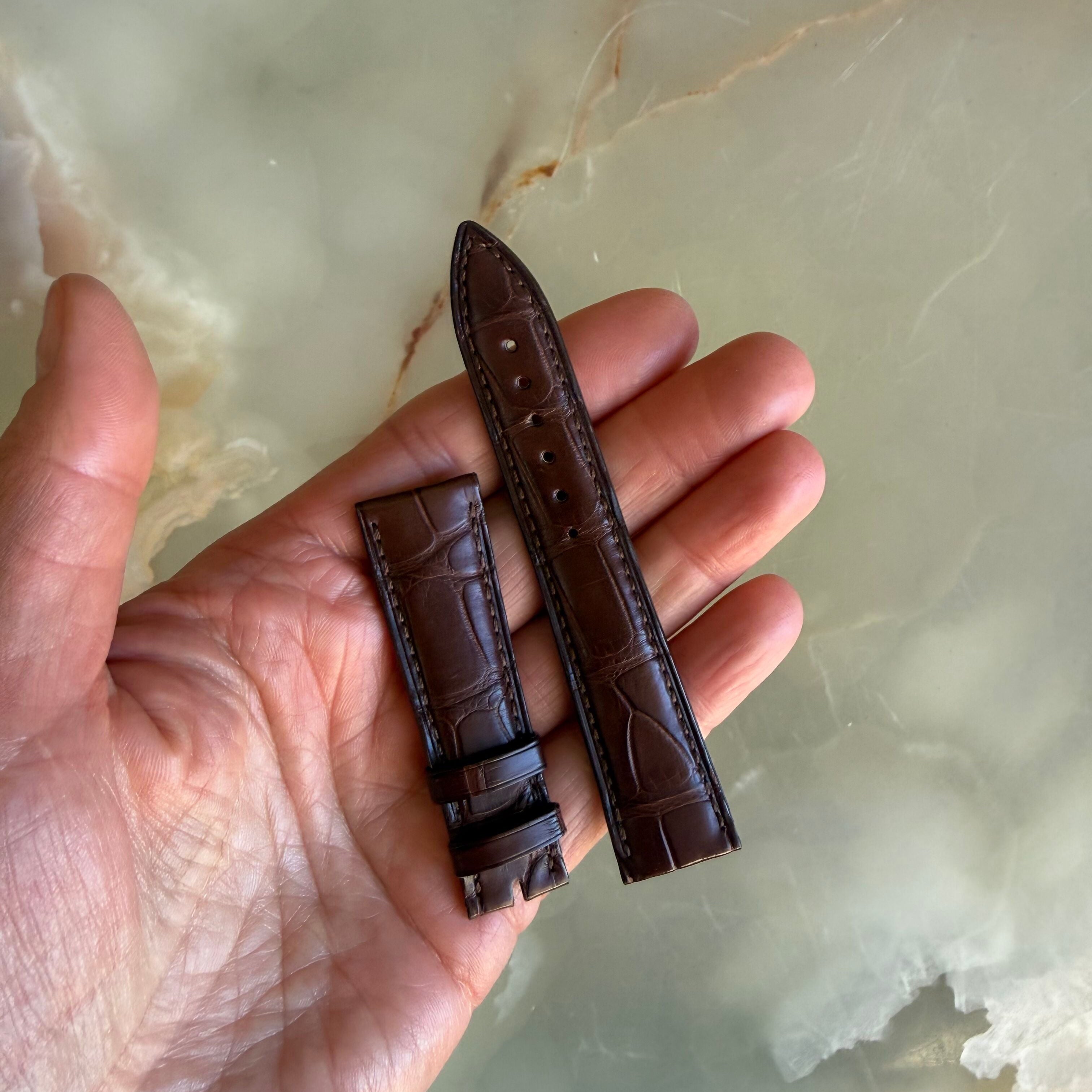 Authentic Blancpain Brown Alligator Watch Band Strap 19mm