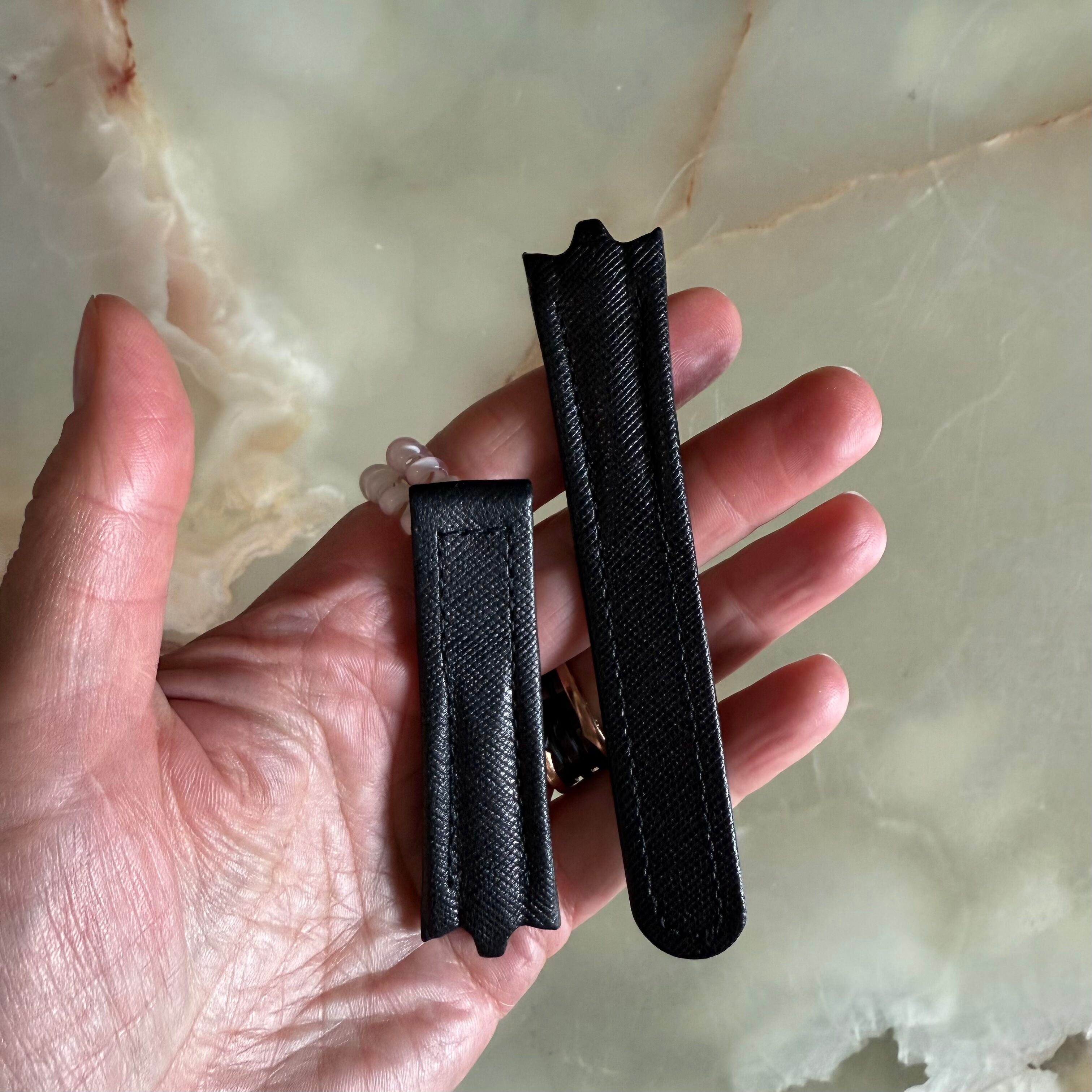 Authentic Ebel Black Leather Watch Strap Band 21mm 3564