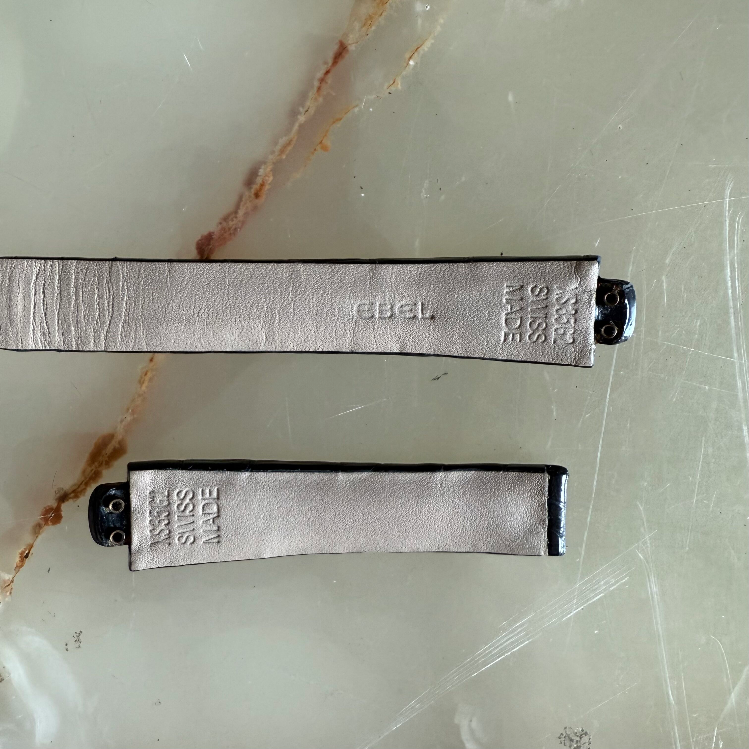 Authentic Ebel Beluga Black Crocodile Watch Strap Band 13mm 35G2