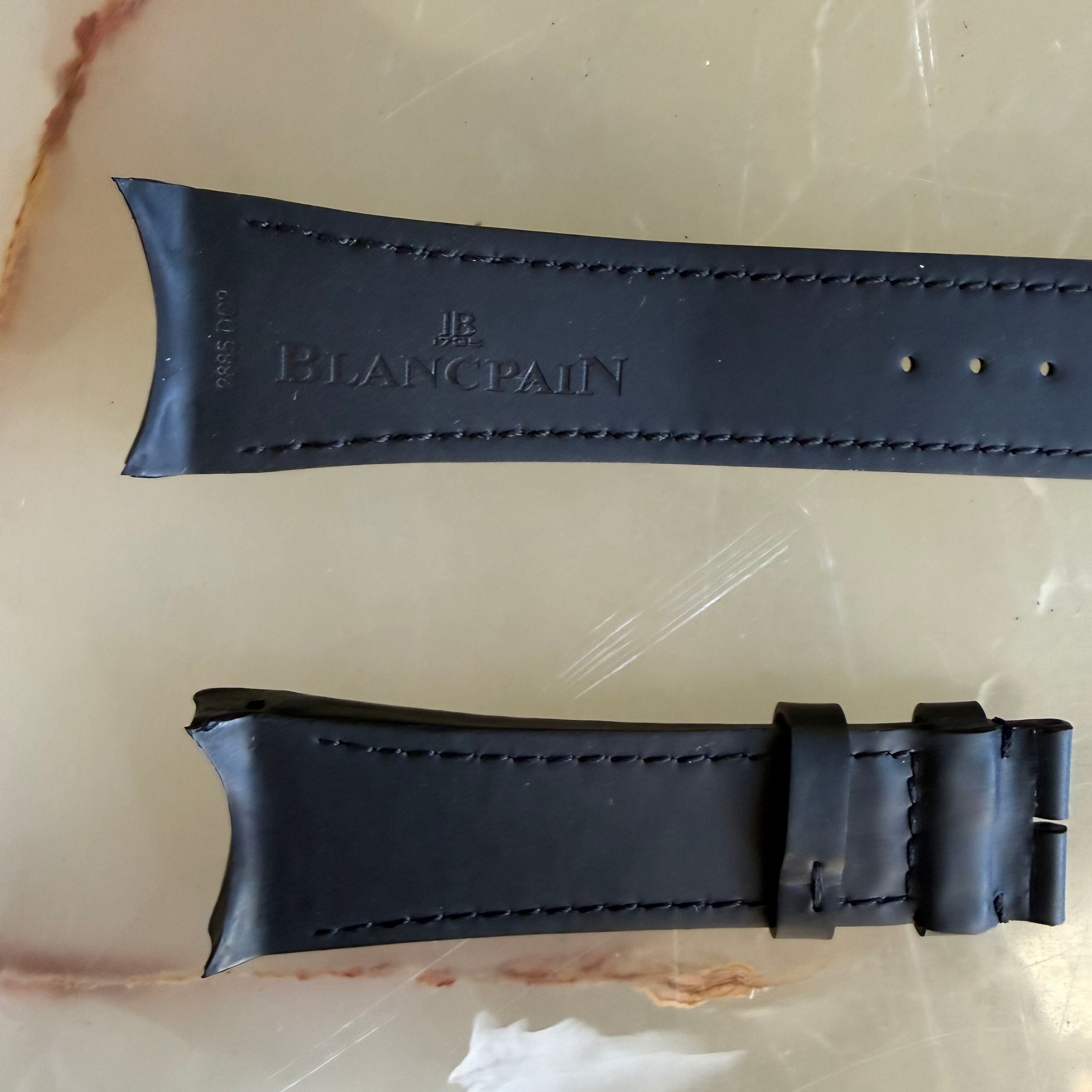 Authentic Blancpain Black Rubber Watch Strap Band 22mm