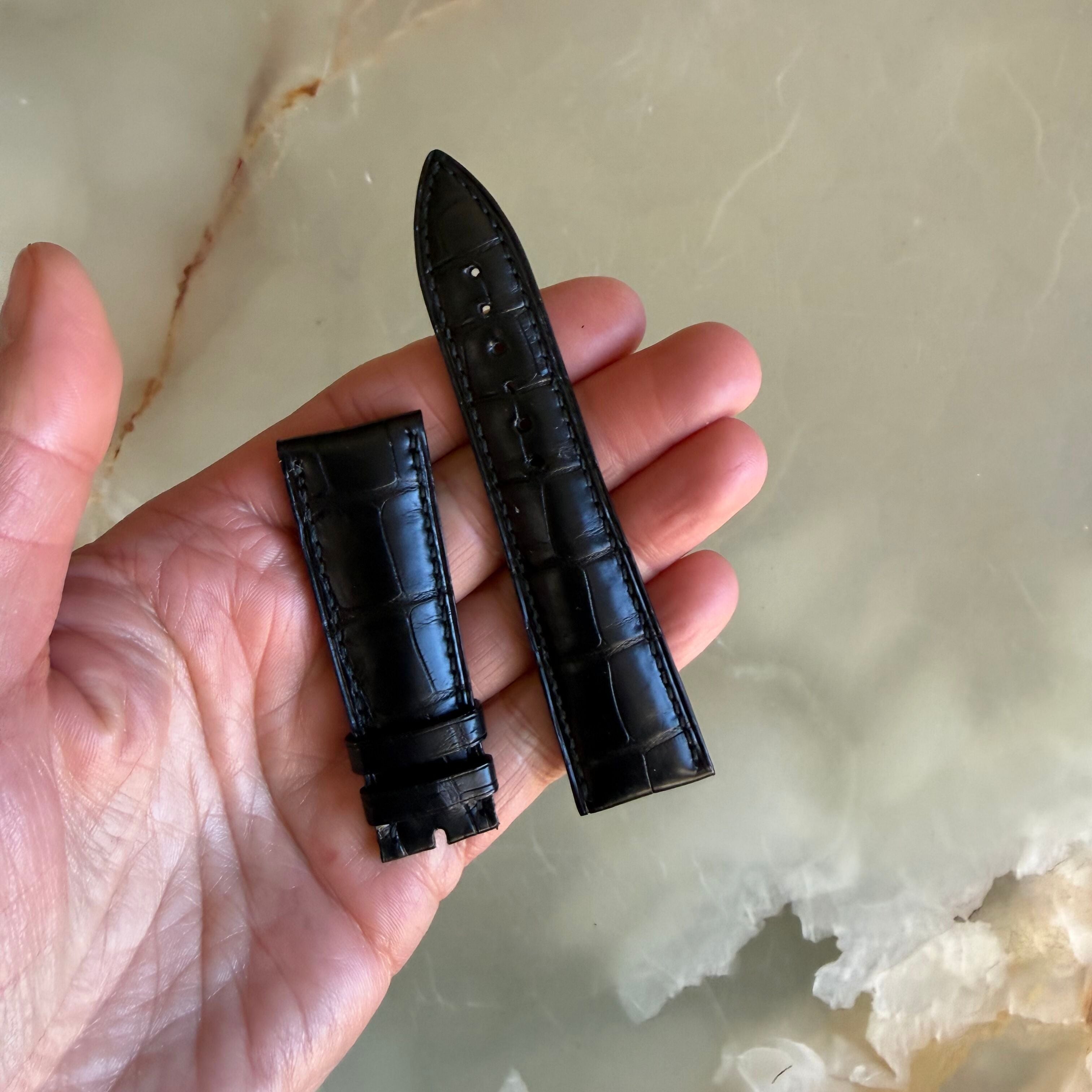 Authentic Blancpain Black Alligator Rubber Watch Strap Band 22mm