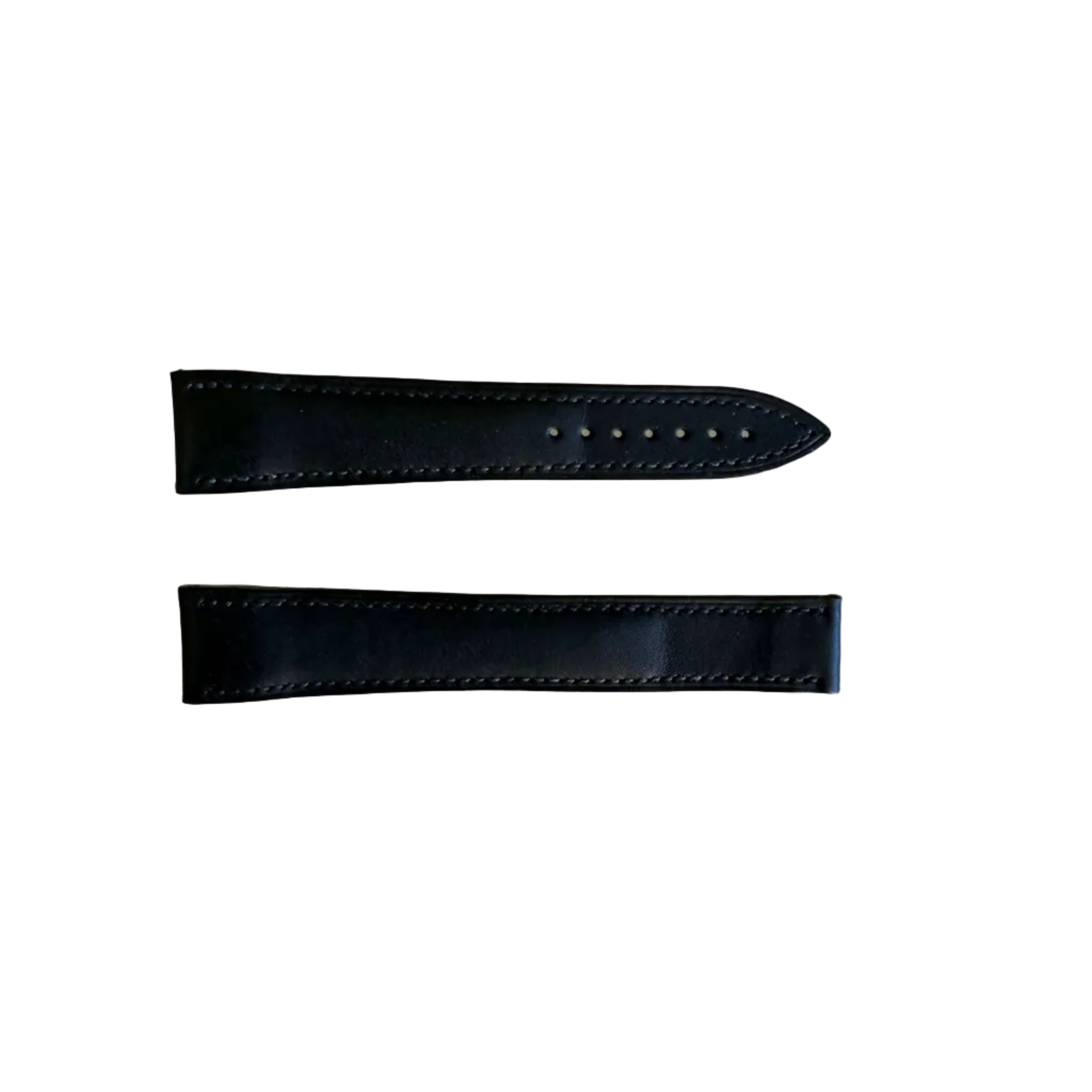 Authentic Blancpain Black Leather Rubber Watch Band Strap 20mm