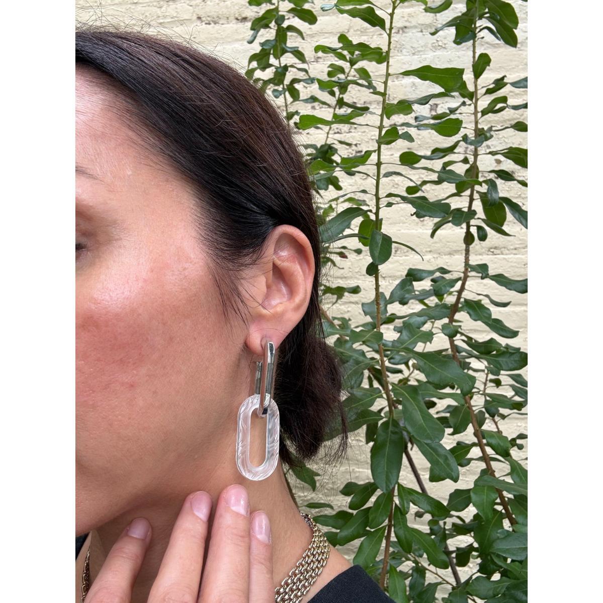 Lalique Emperiente Animale Sterling Silver Crystal Earrings 10769500