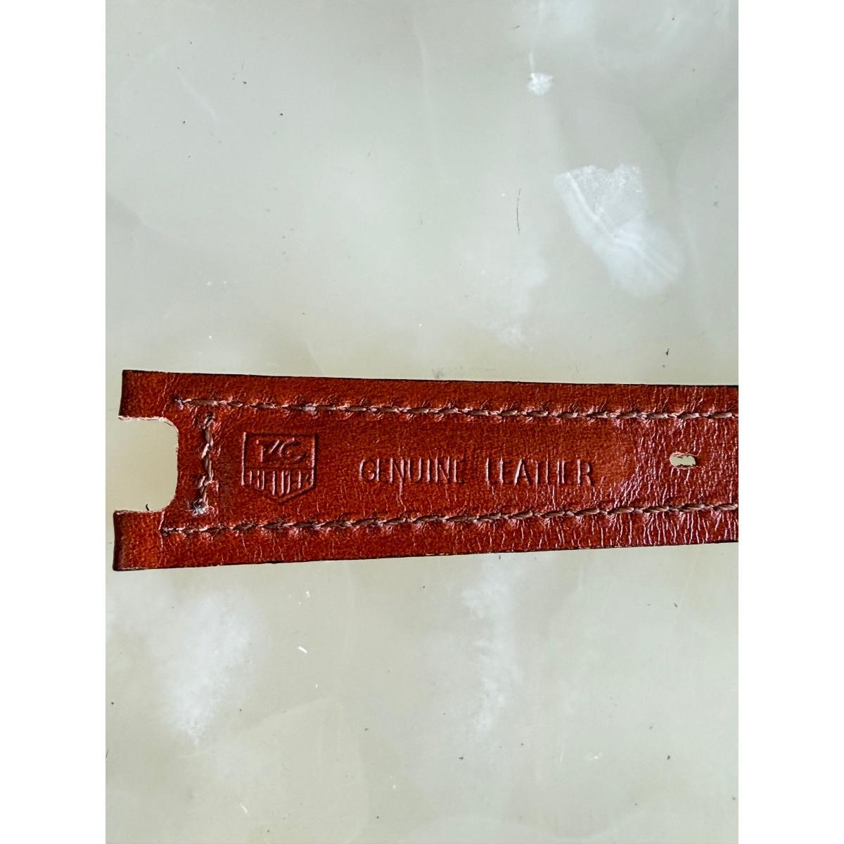 Authentic TAG Heuer Brown Leather 18mm Watch Strap Band with Buckle