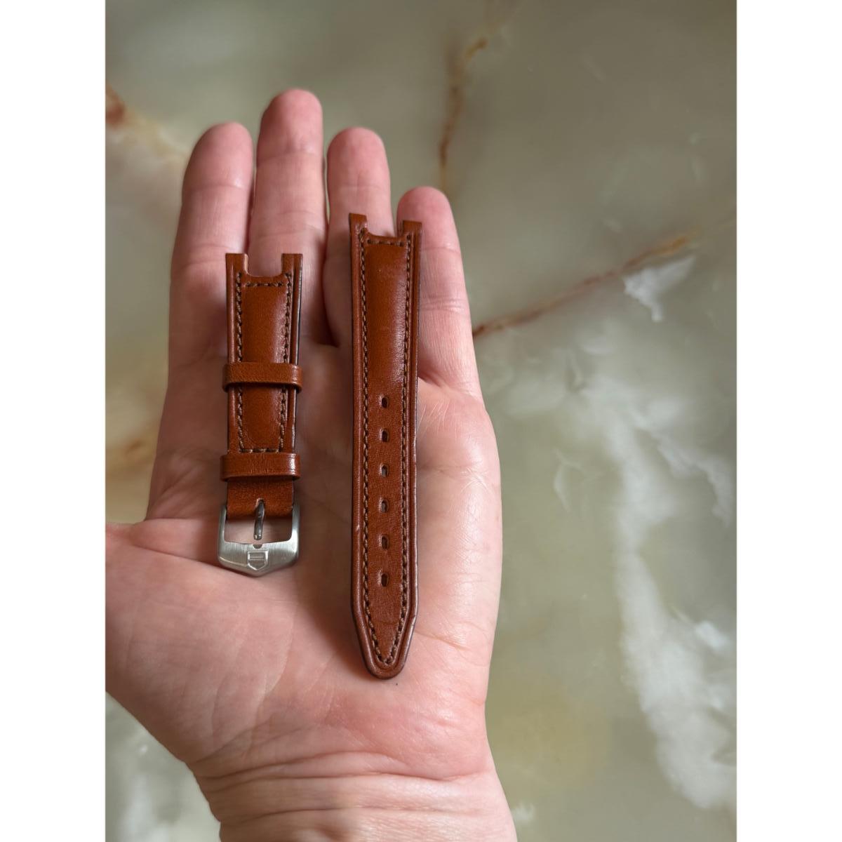 Authentic TAG Heuer Brown Leather 18mm Watch Strap Band with Buckle
