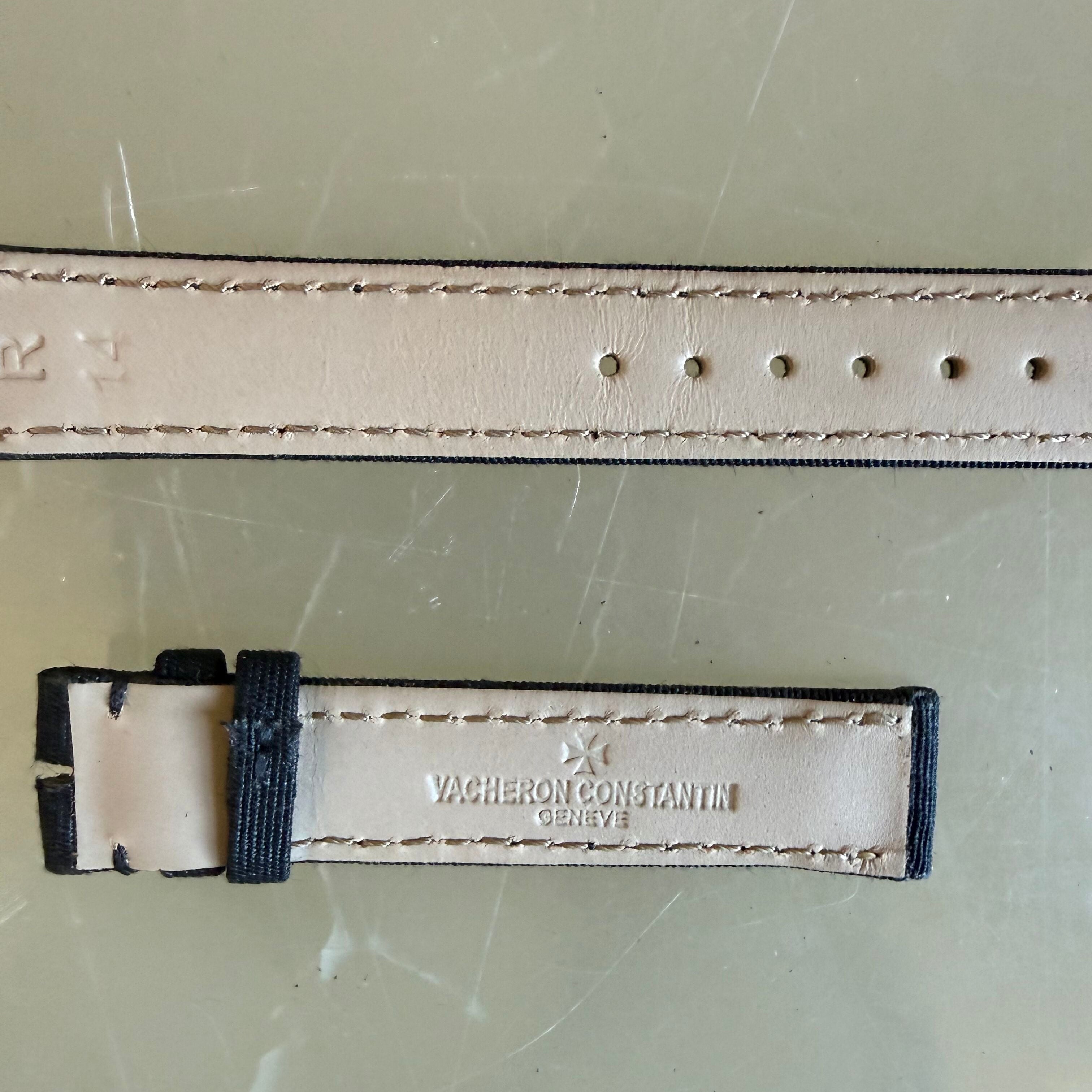 Authentic Vacheron Constantin Fabric Leather Black Watch Band Strap 14.5mm