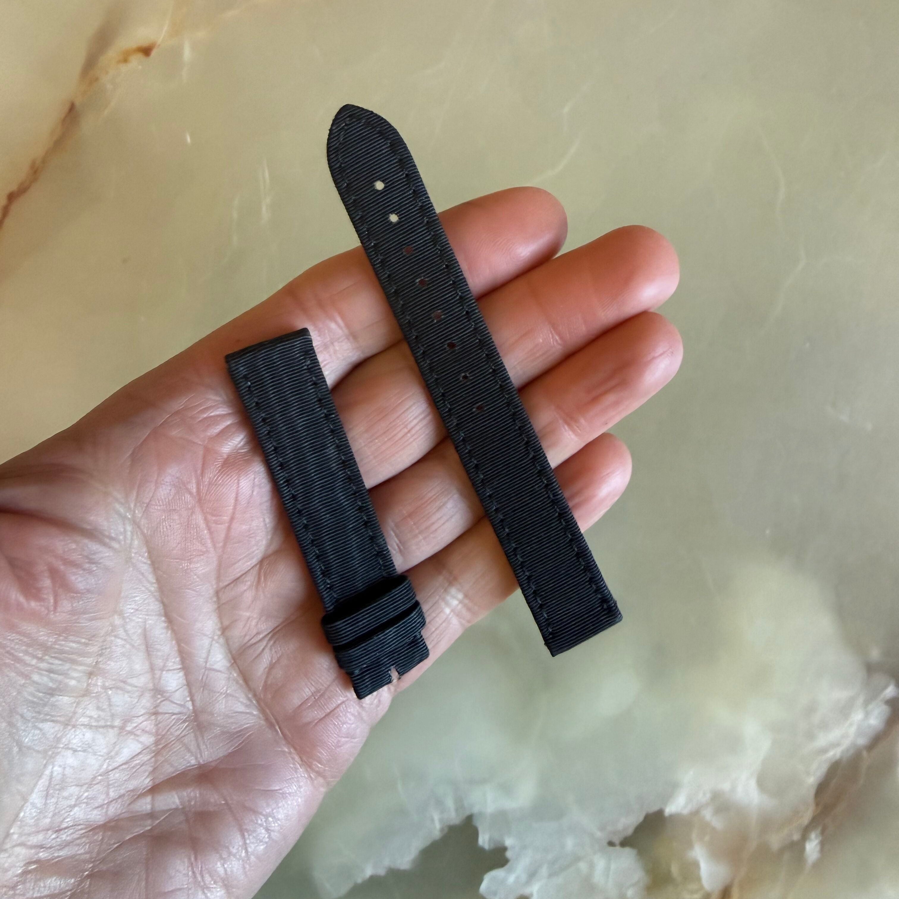 Authentic Vacheron Constantin Fabric Leather Black Watch Band Strap 14.5mm
