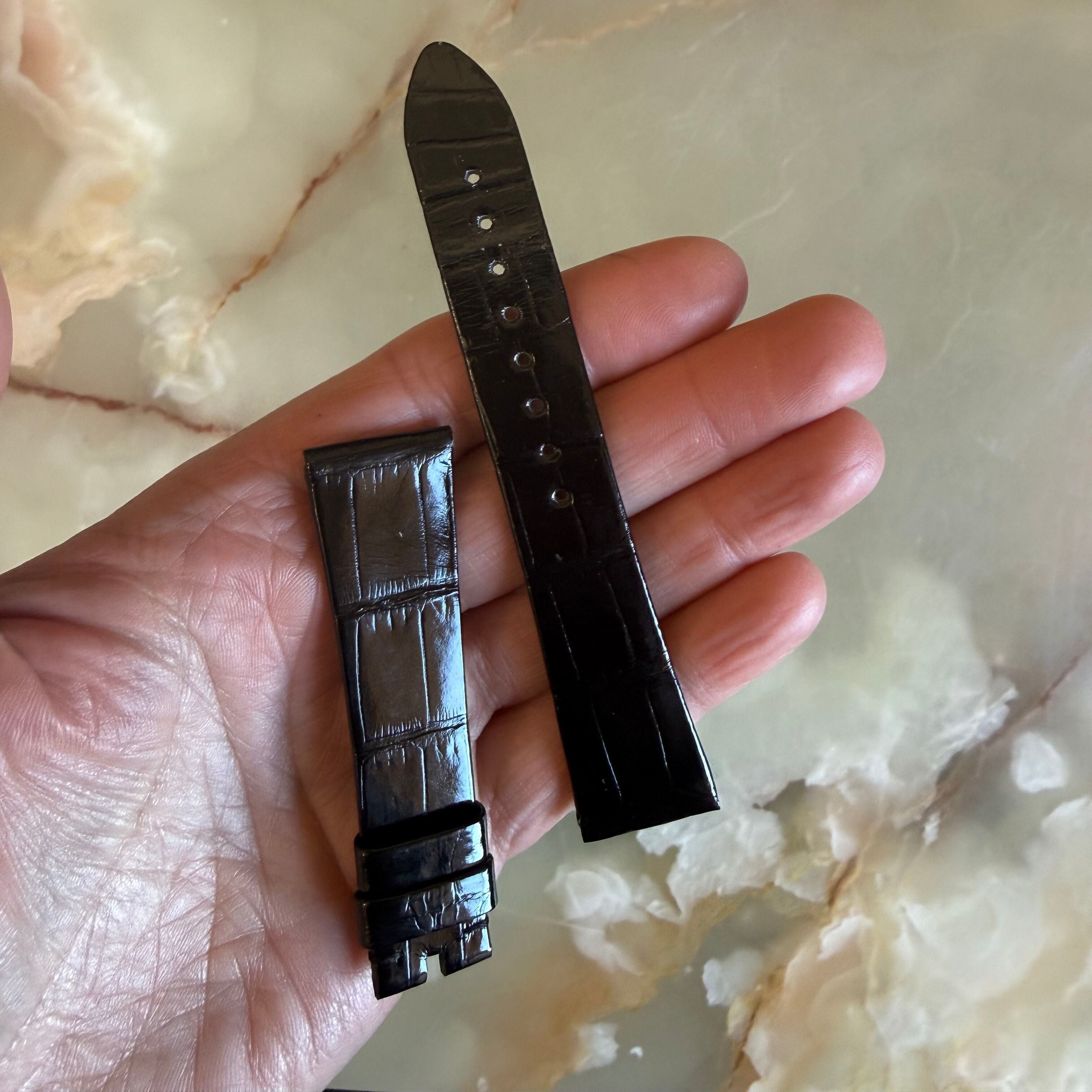 Authentic Vacheron Constantin Alligator Black Shiny Watch Band Strap 20mm