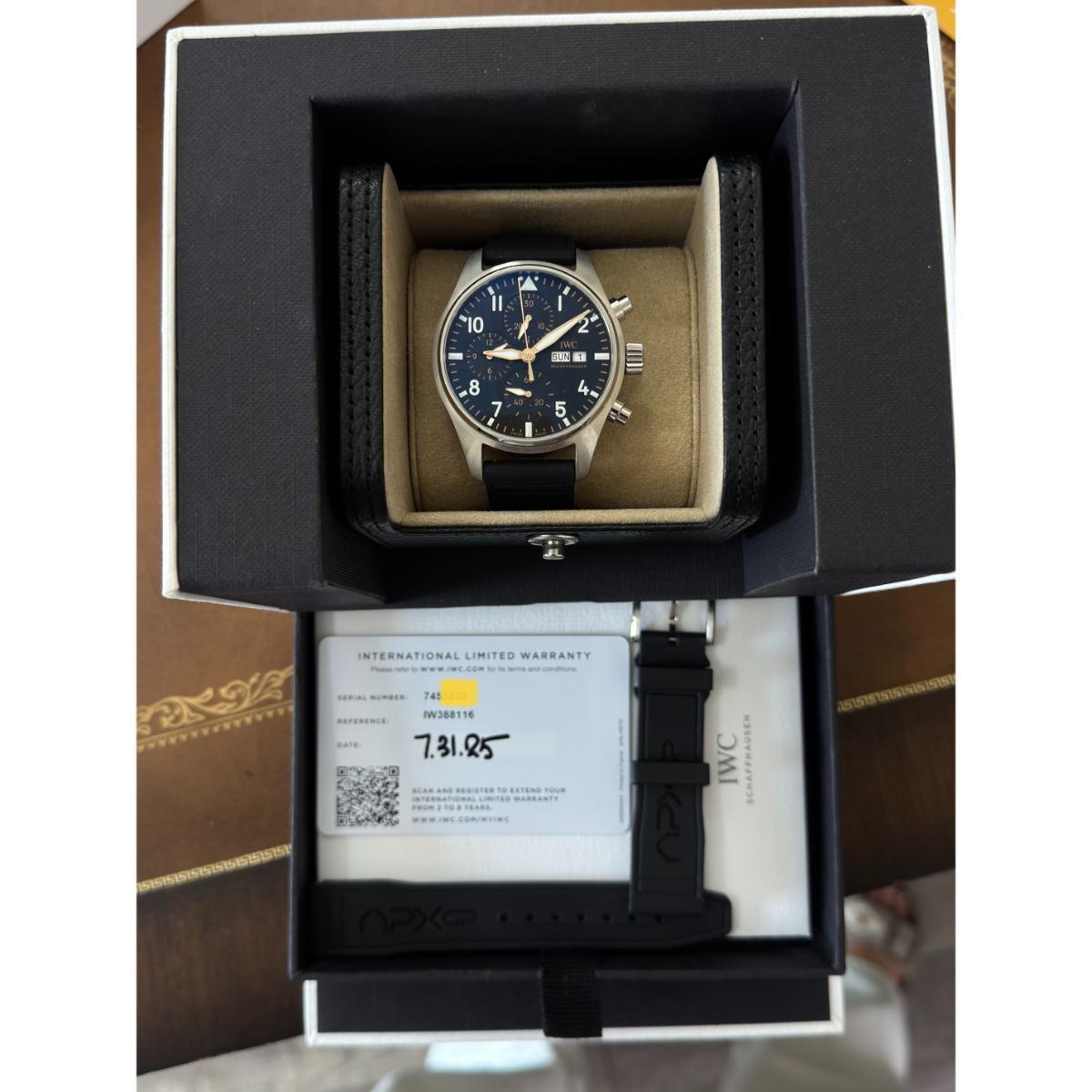 IWC Pilot's Chronograph 41 APXGP Black Dial Black Strap Watch 41mm IW388116