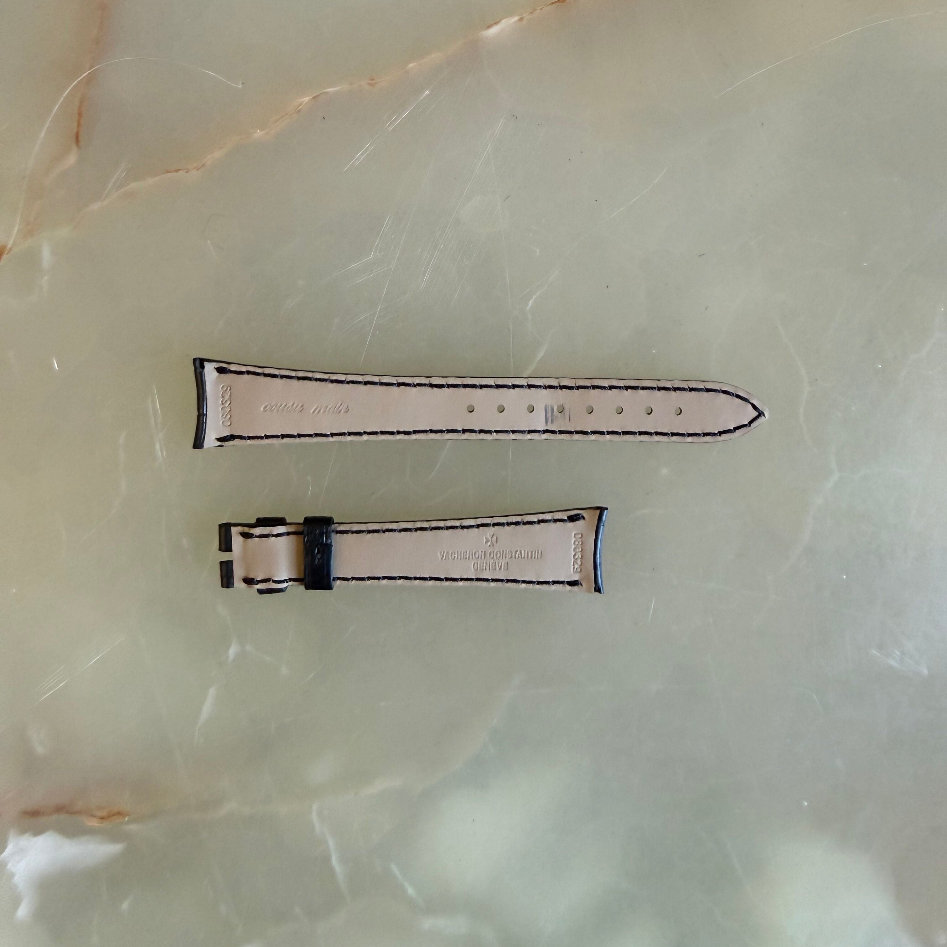 Authentic Vacheron Constantin Alligator Black Watch Band Strap 19mm