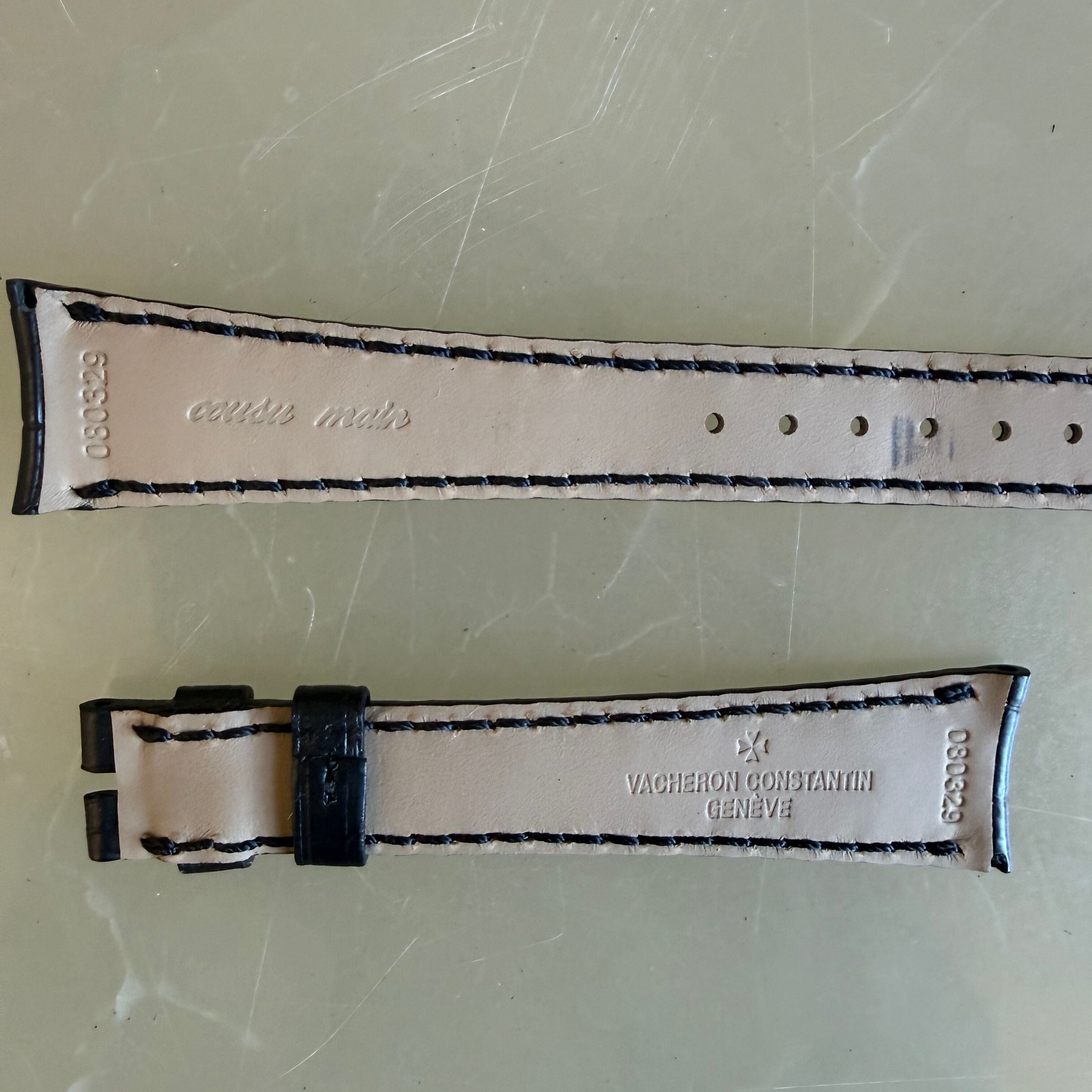 Authentic Vacheron Constantin Alligator Black Watch Band Strap 19mm