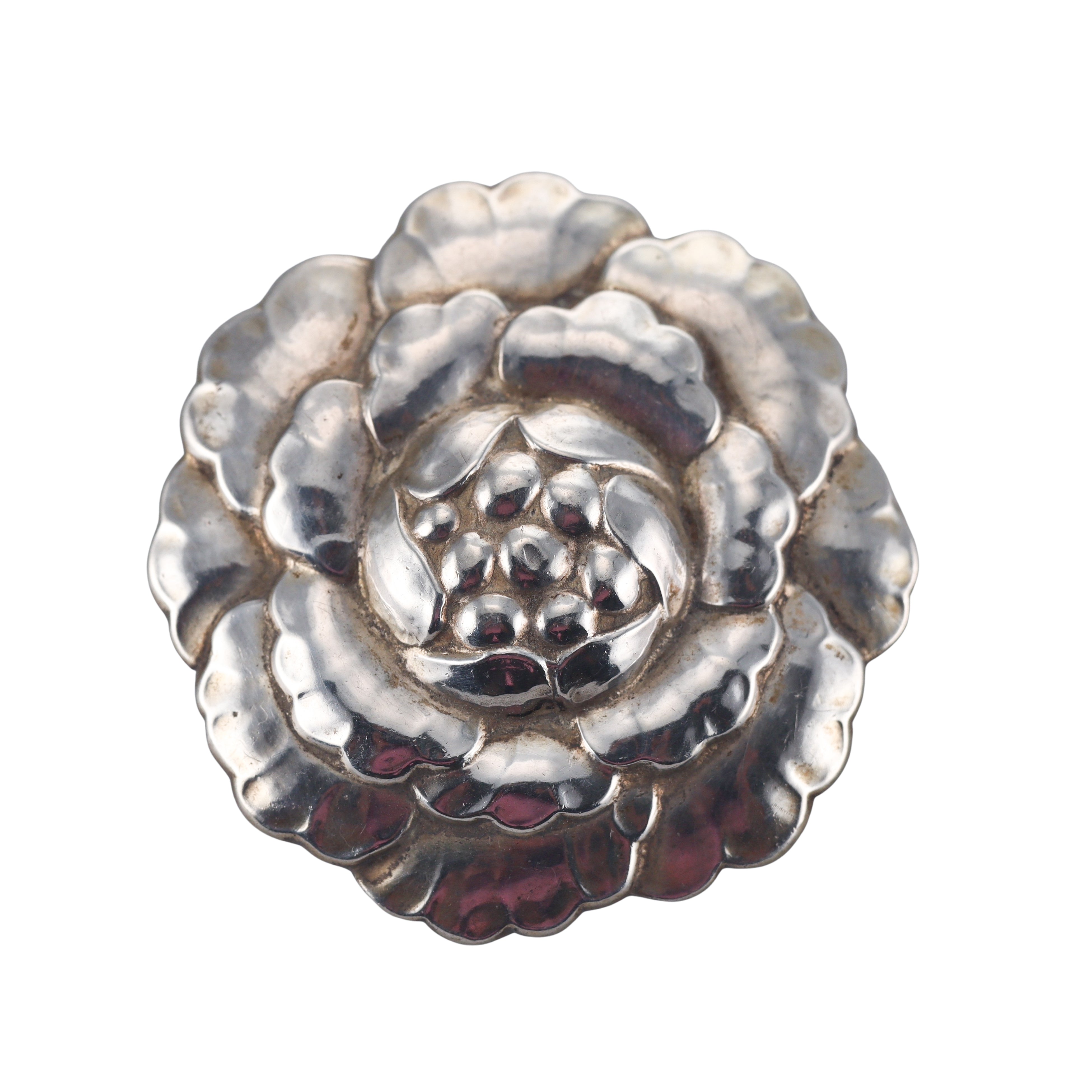 Vintage Georg Jensen Sterling Silver Flower Brooch Pin 176