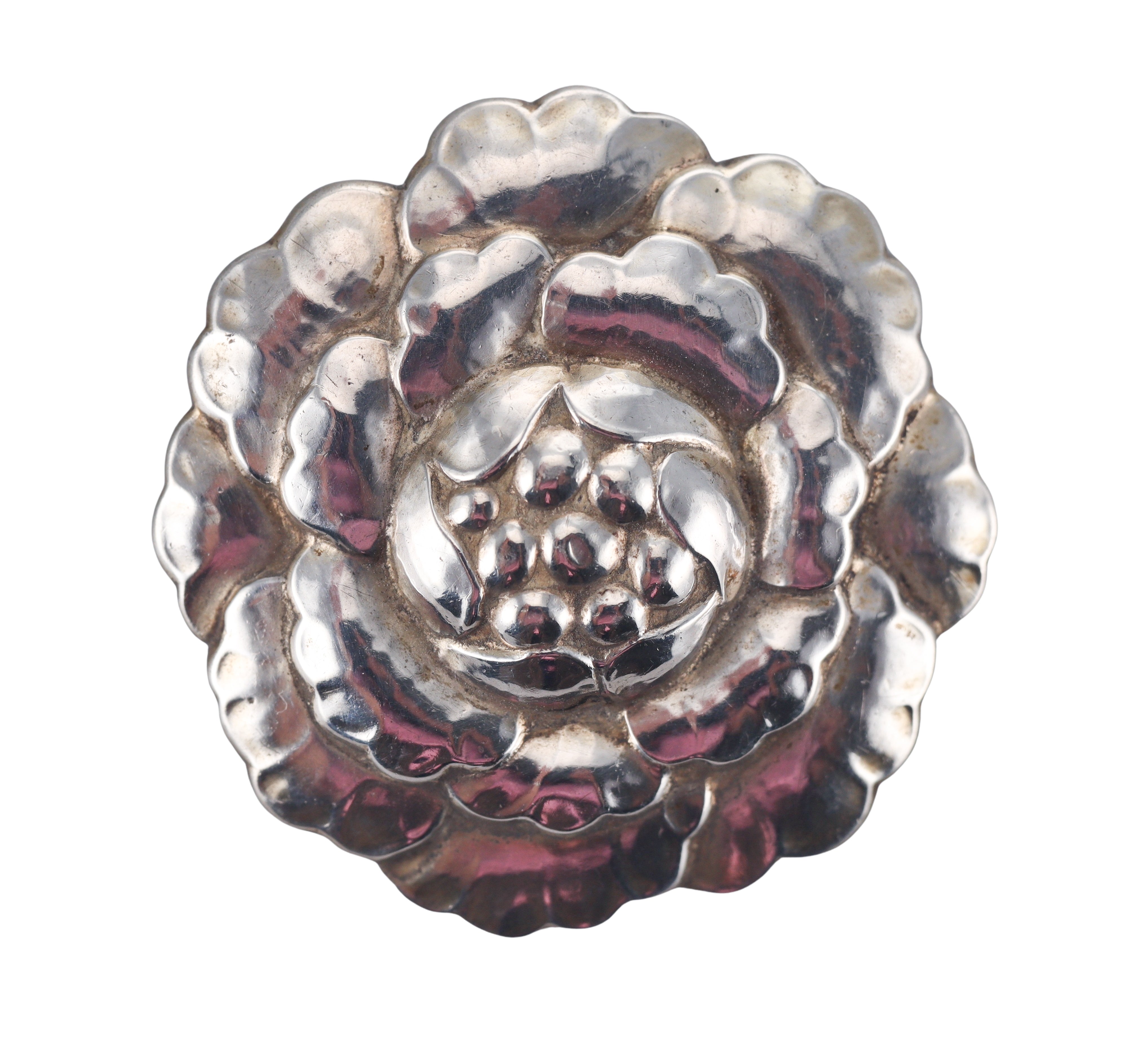 Vintage Georg Jensen Sterling Silver Flower Brooch Pin 176