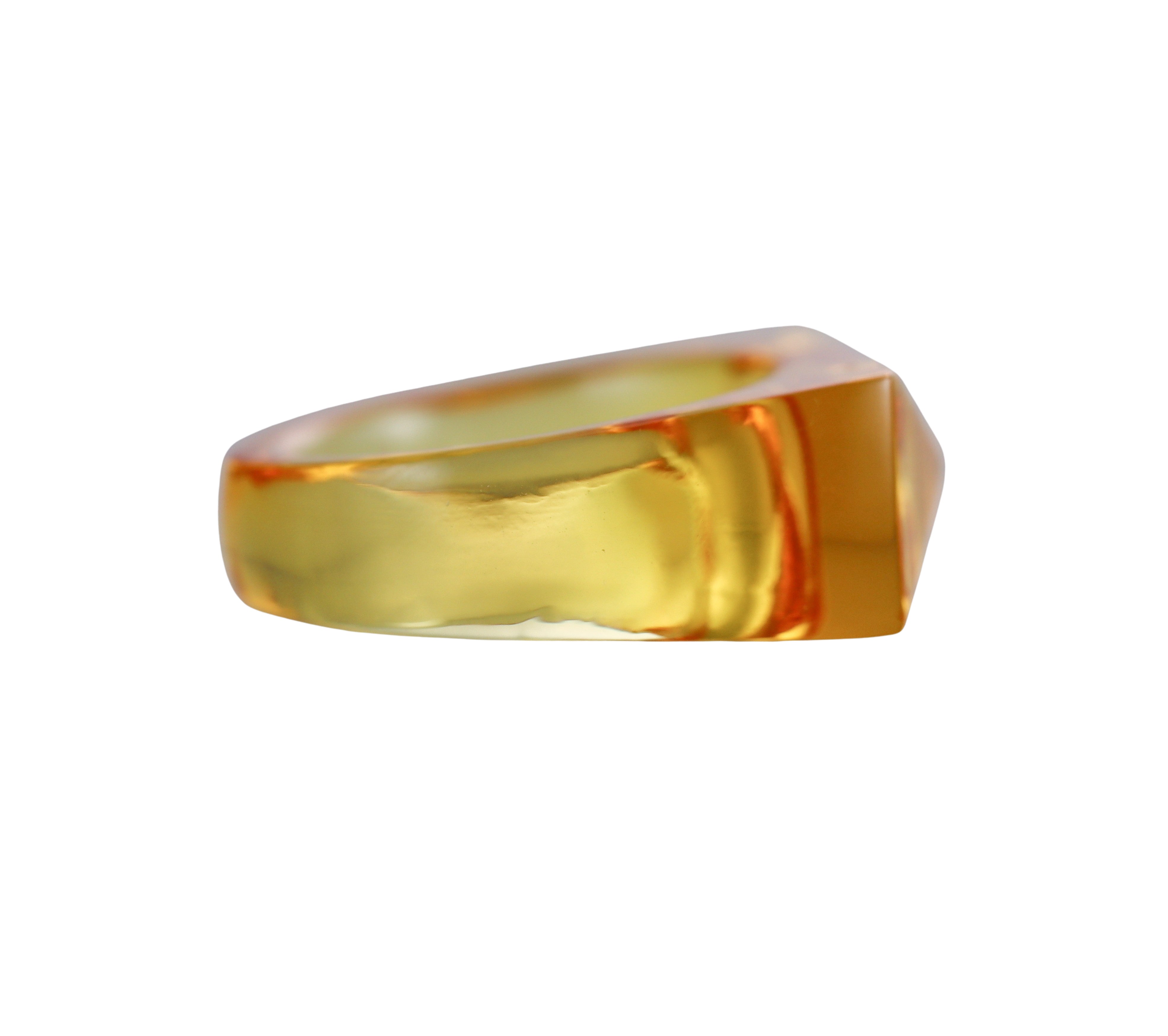 Baccarat Yellow Louxor Crystal Ring