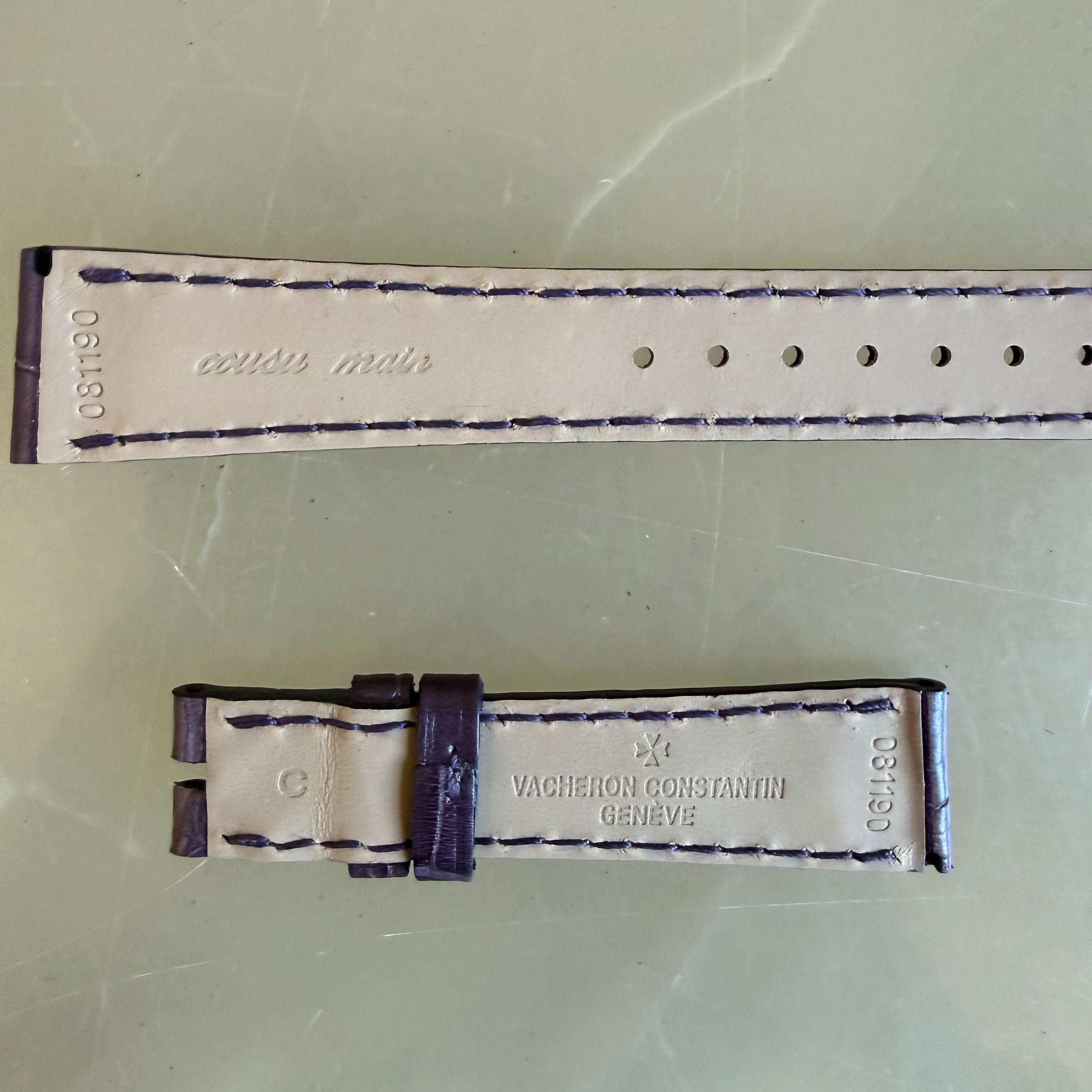 Authentic Vacheron Constantin Alligator Purple Watch Band Strap 17mm
