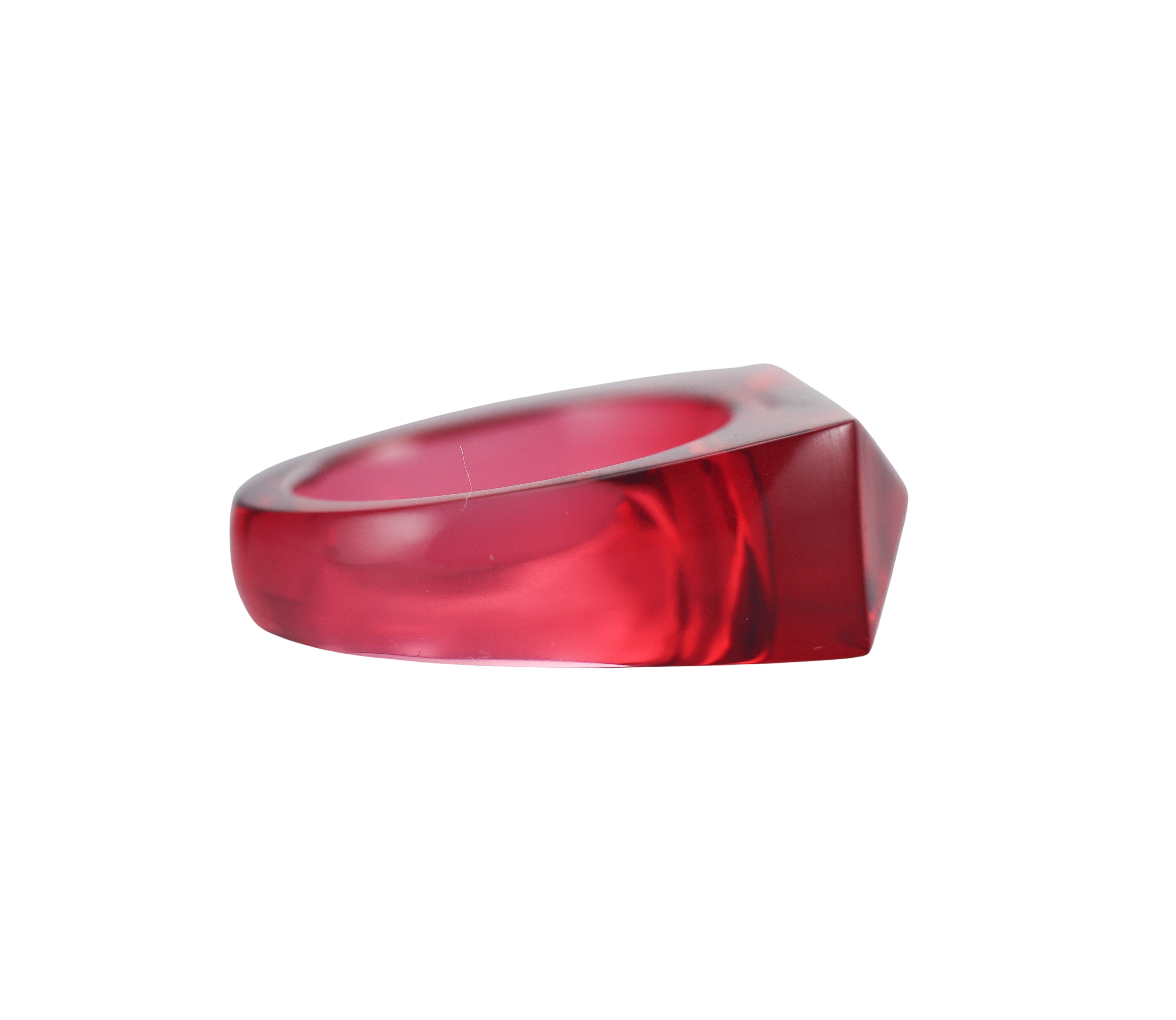 Baccarat Red Louxor Crystal Ring