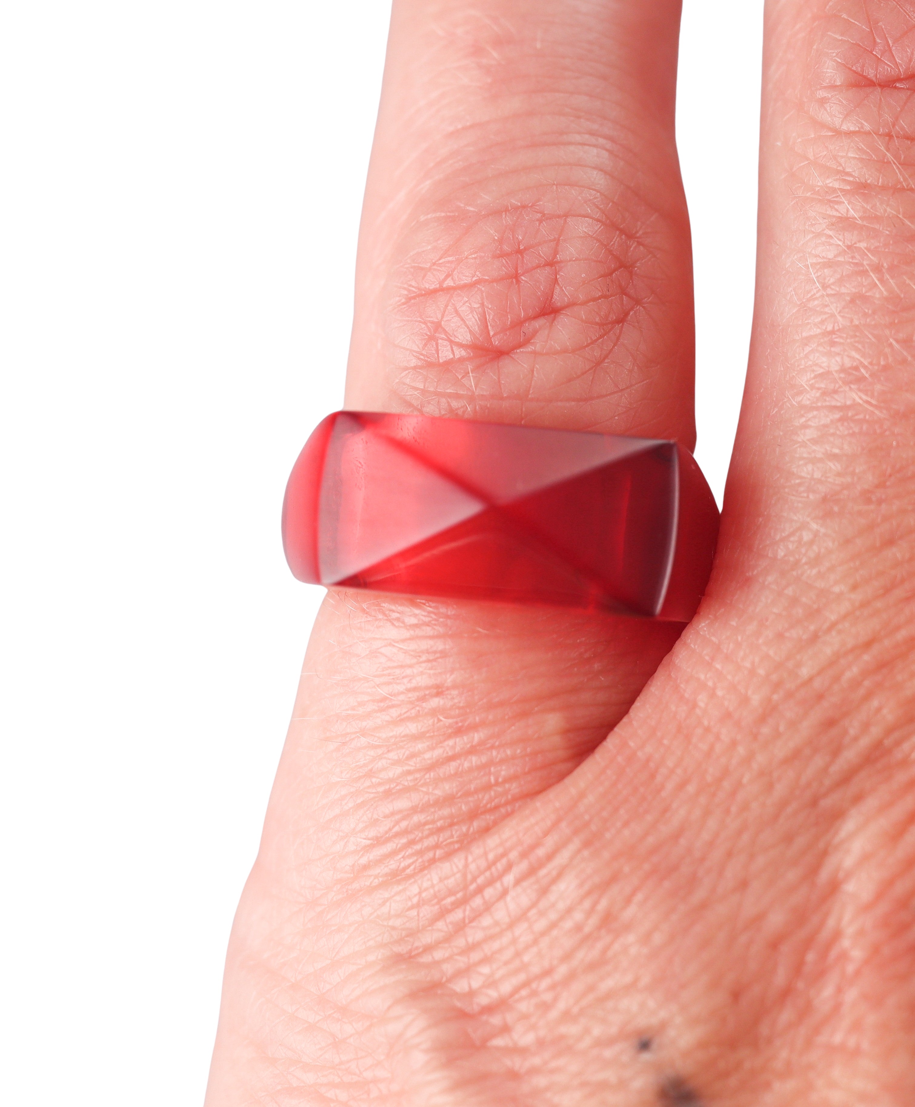 Baccarat Red Louxor Crystal Ring