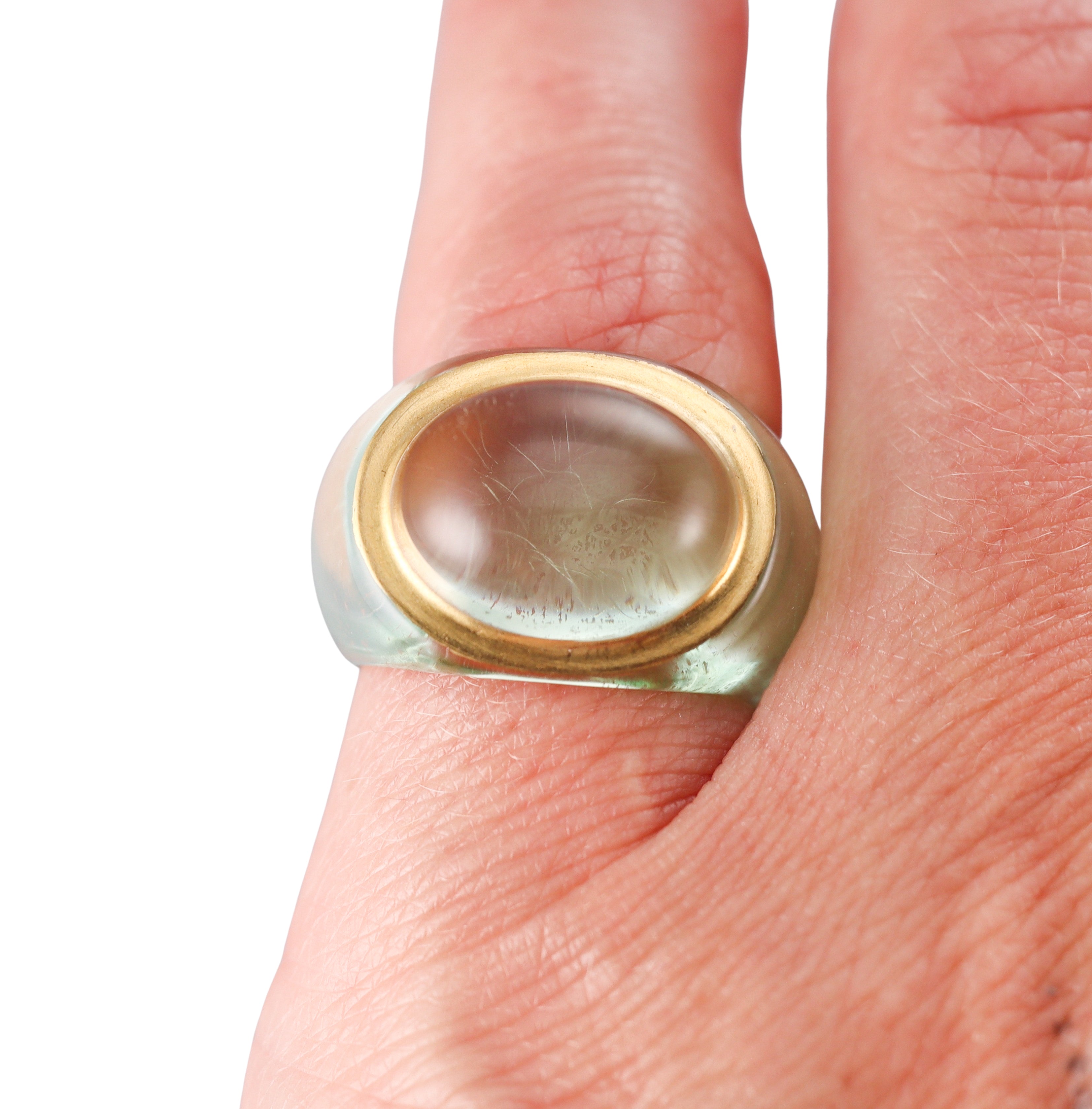 Baccarat Jewelry Light Green Crystal Ring