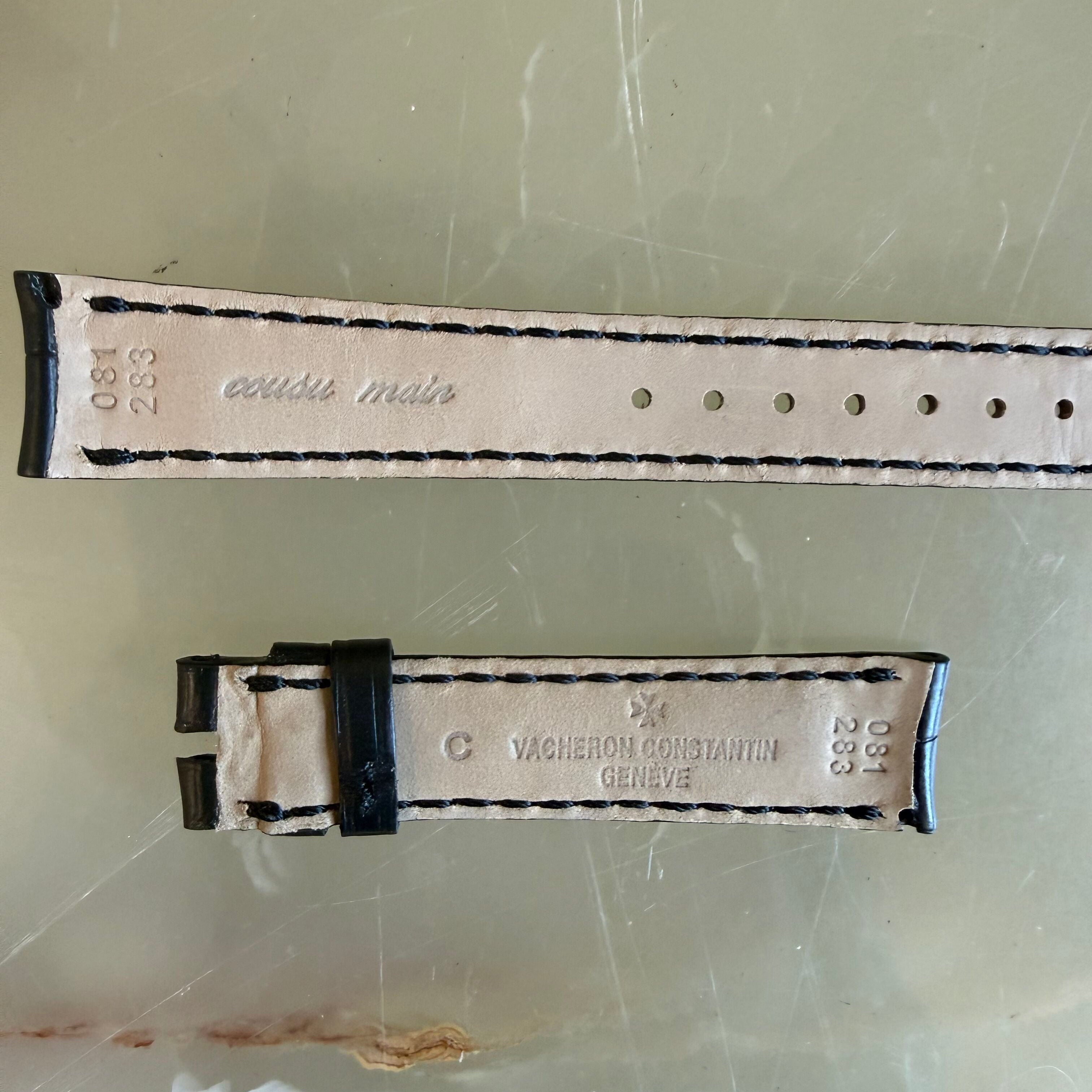 Authentic Vacheron Constantin Alligator Black Watch Band Strap 16mm