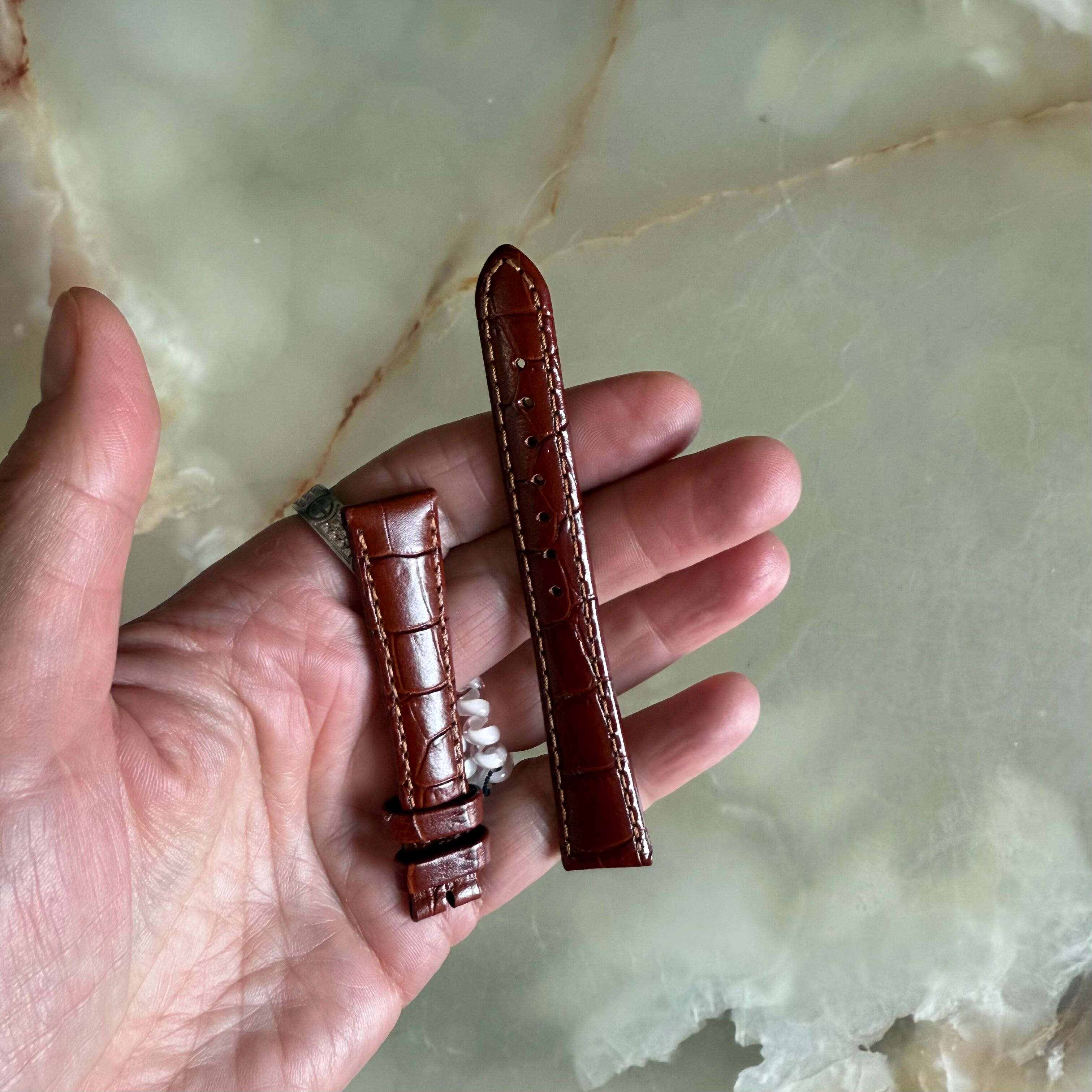 Authentic Longines Brown Leather Watch Strap Band 15mm L682101101